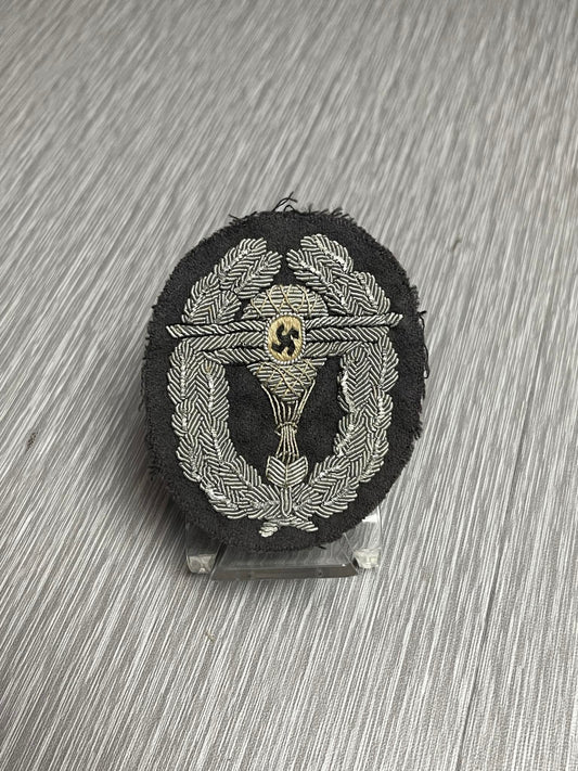 GERMAN PRE WW2 DLV/NSFK BADGE FOR FREE BALLOON PILOTS IN BULLION