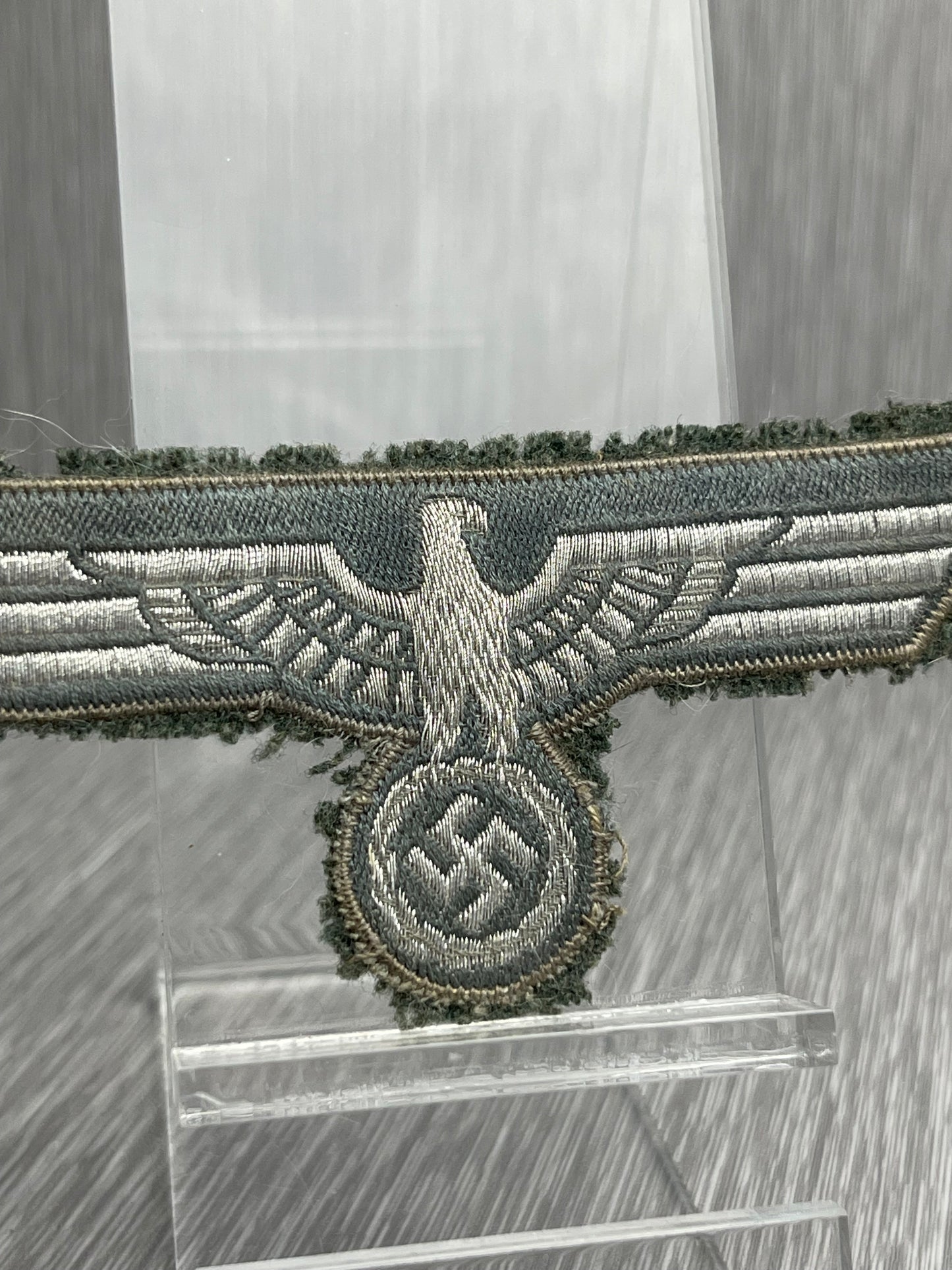 GERMAN WW2 HEER NCO/OFFICERS BEVO FLATWIRE BREAST EAGLE 'BRUSTADLER FUR WAFFENROCK'