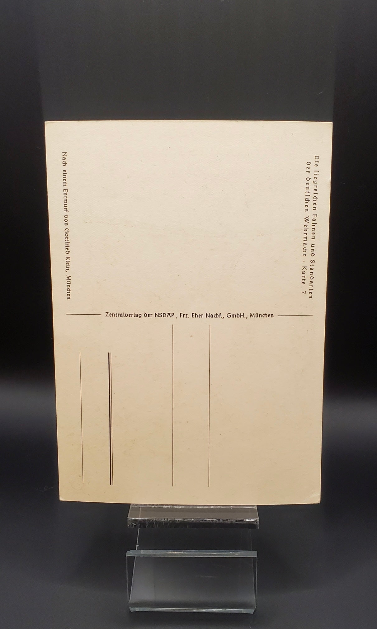 GERMAN WW2 “DIE SIEGREICHEN FAHNEN UND STANDARTEN DER DEUTSCHEN WEHRMACHT” GEBIRGSJÄGER PARATROOPER STANDART POSTCARD RARE