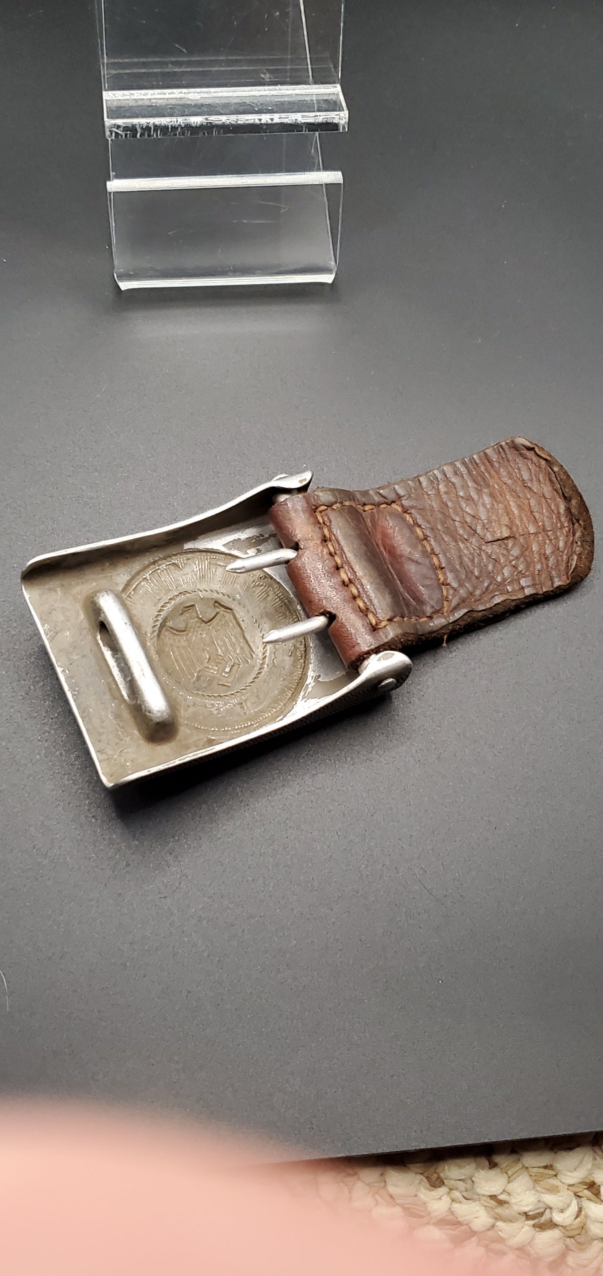 GERMAN PRE WW2 1937 HEER TABBED BELT BUCKLE IN ALUMINUM BY B. HAARMANN, LÜDENSCHEID