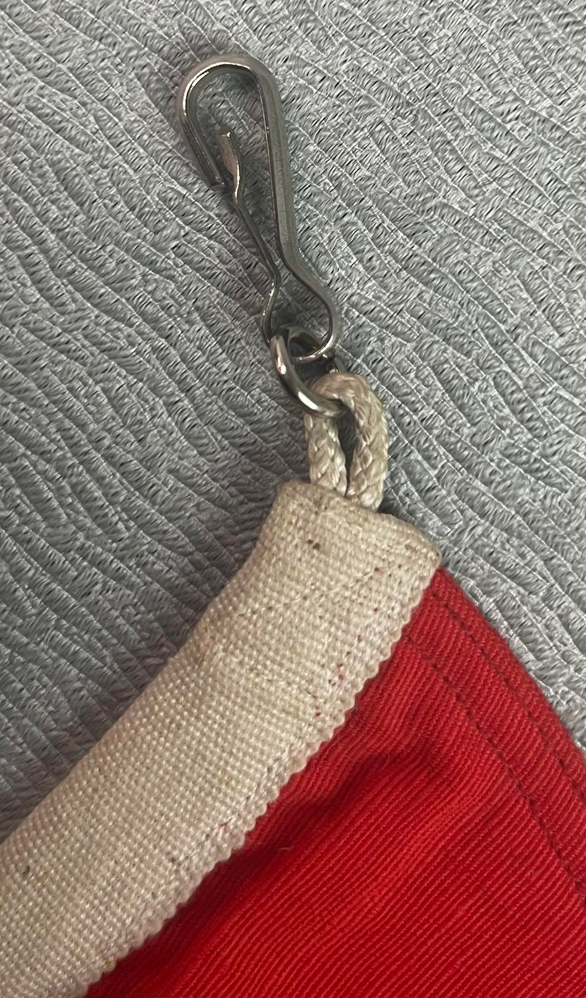 GERMAN WW2 NSDAP DOUBLE SIDED CAR PENNANT WITH ORIGINAL METAL CLIP & ROPE