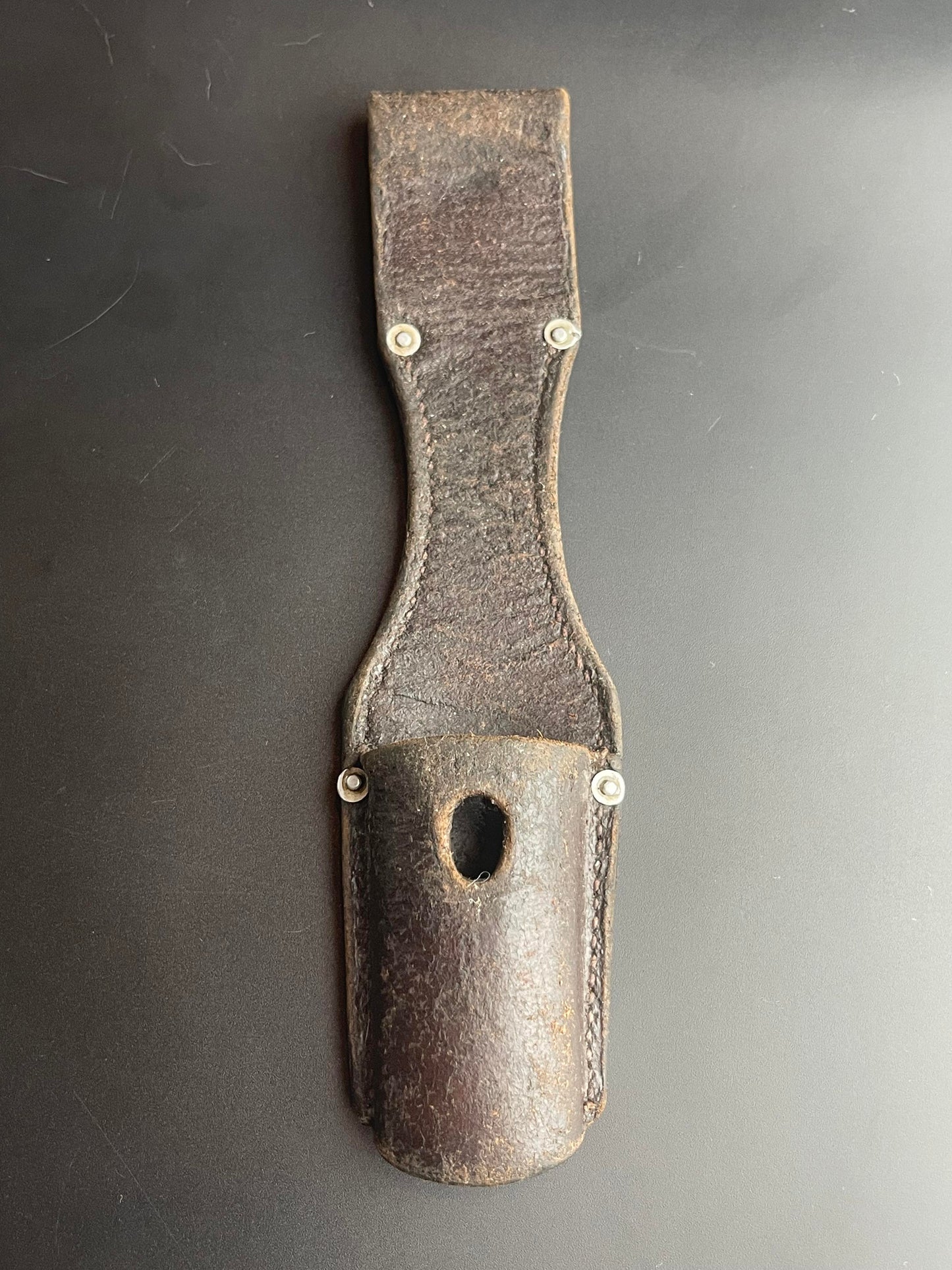 GERMAN WW2 1939 LUFTWAFFE K98 COMBAT BAYONET BROWN LEATHER FROG MAKER YEAR & LBA MARKED