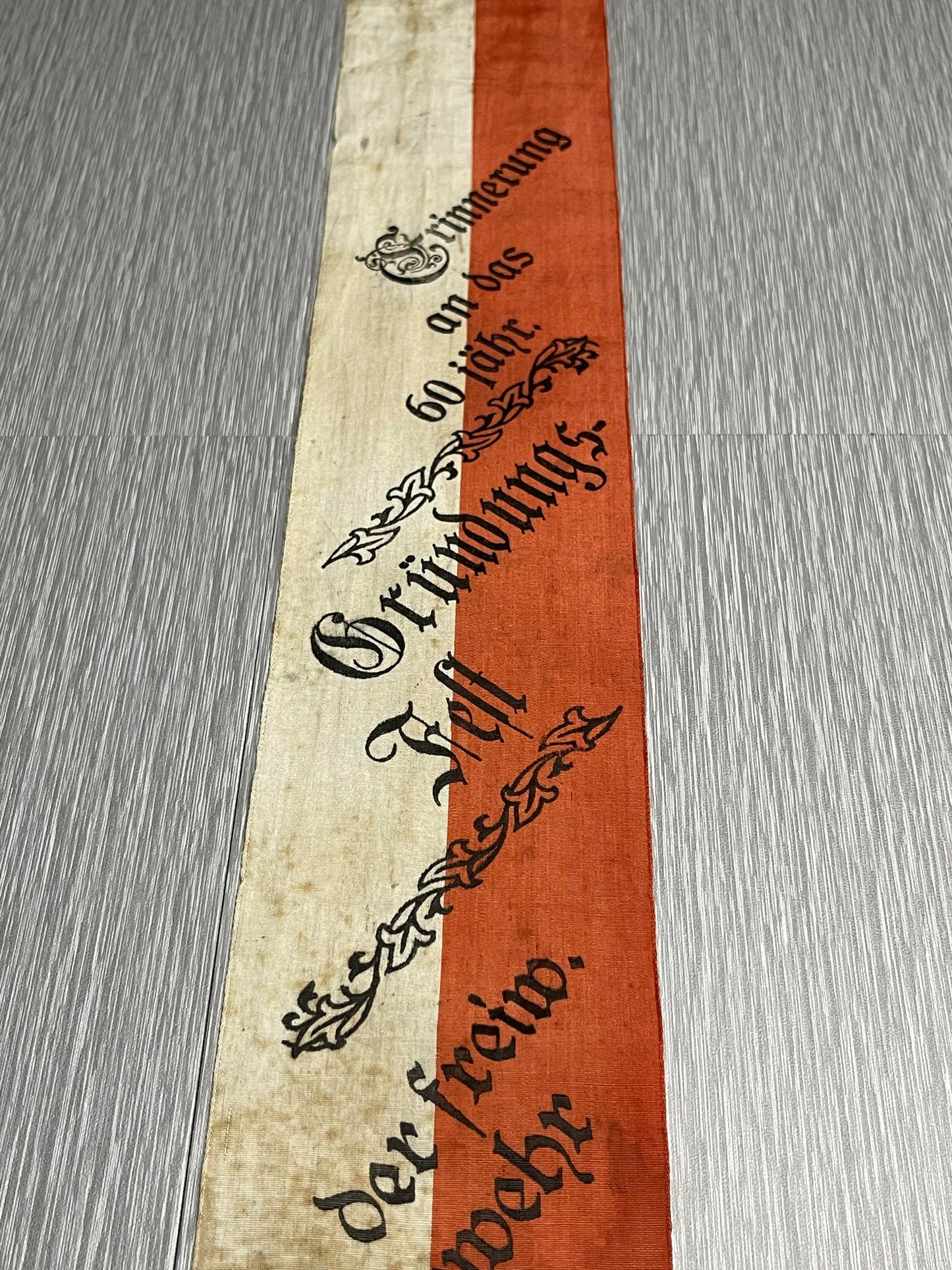 GERMAN 1929 MONDSEE VOLUNTEER FIRE DEPARTMENT 60TH ANNIVERSARY FLAG/BANNER