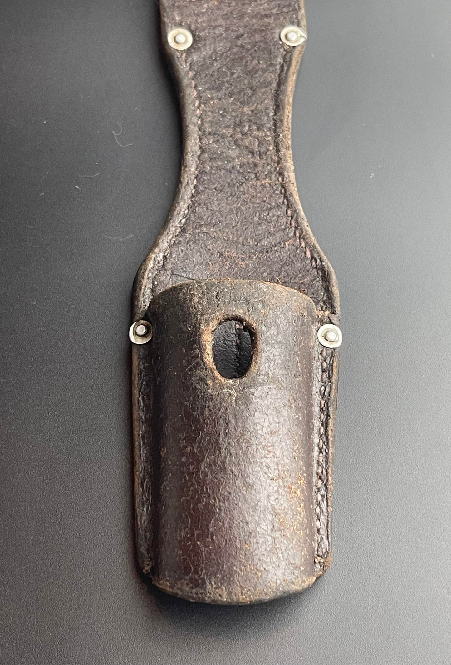 GERMAN WW2 1939 LUFTWAFFE K98 COMBAT BAYONET BROWN LEATHER FROG MAKER YEAR & LBA MARKED