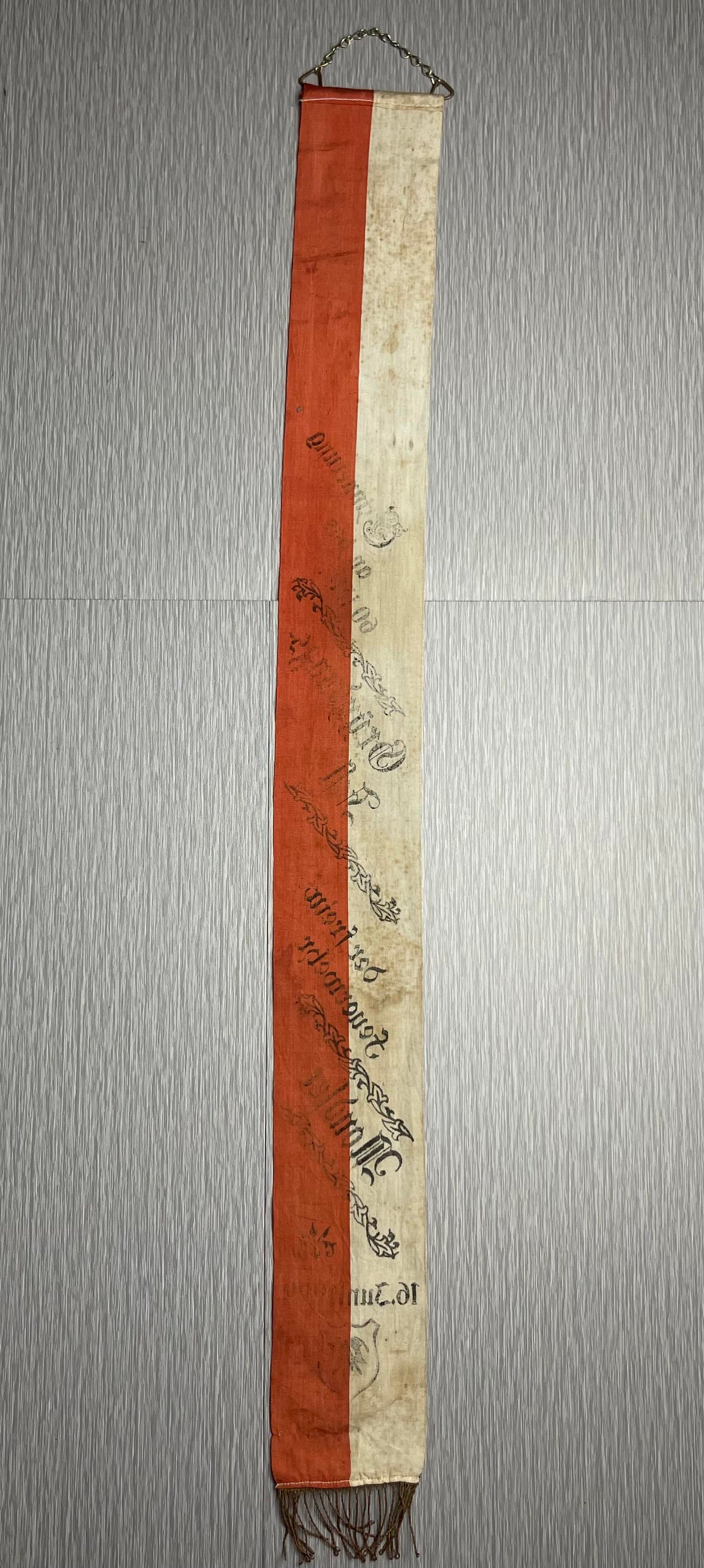 GERMAN 1929 MONDSEE VOLUNTEER FIRE DEPARTMENT 60TH ANNIVERSARY FLAG/BANNER