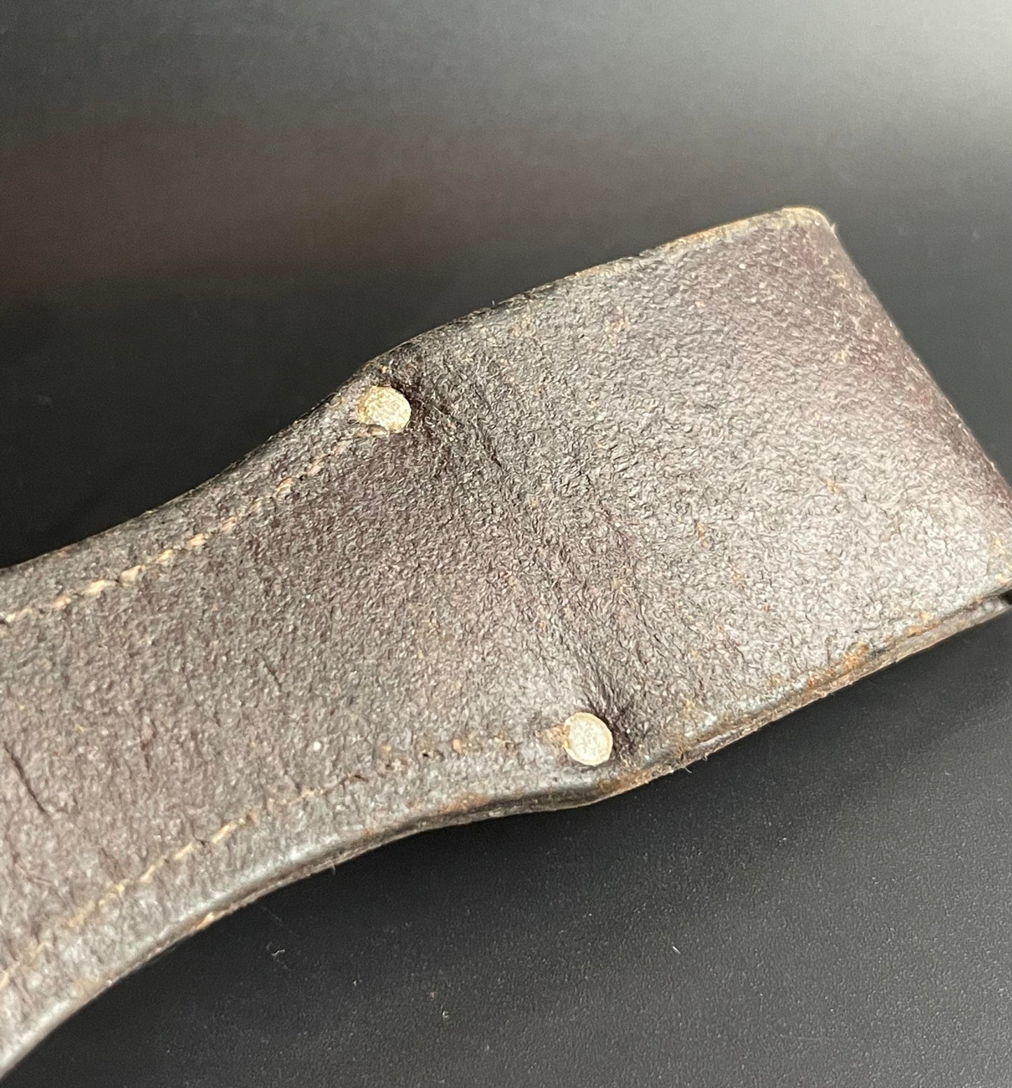 GERMAN WW2 1939 LUFTWAFFE K98 COMBAT BAYONET BROWN LEATHER FROG MAKER YEAR & LBA MARKED