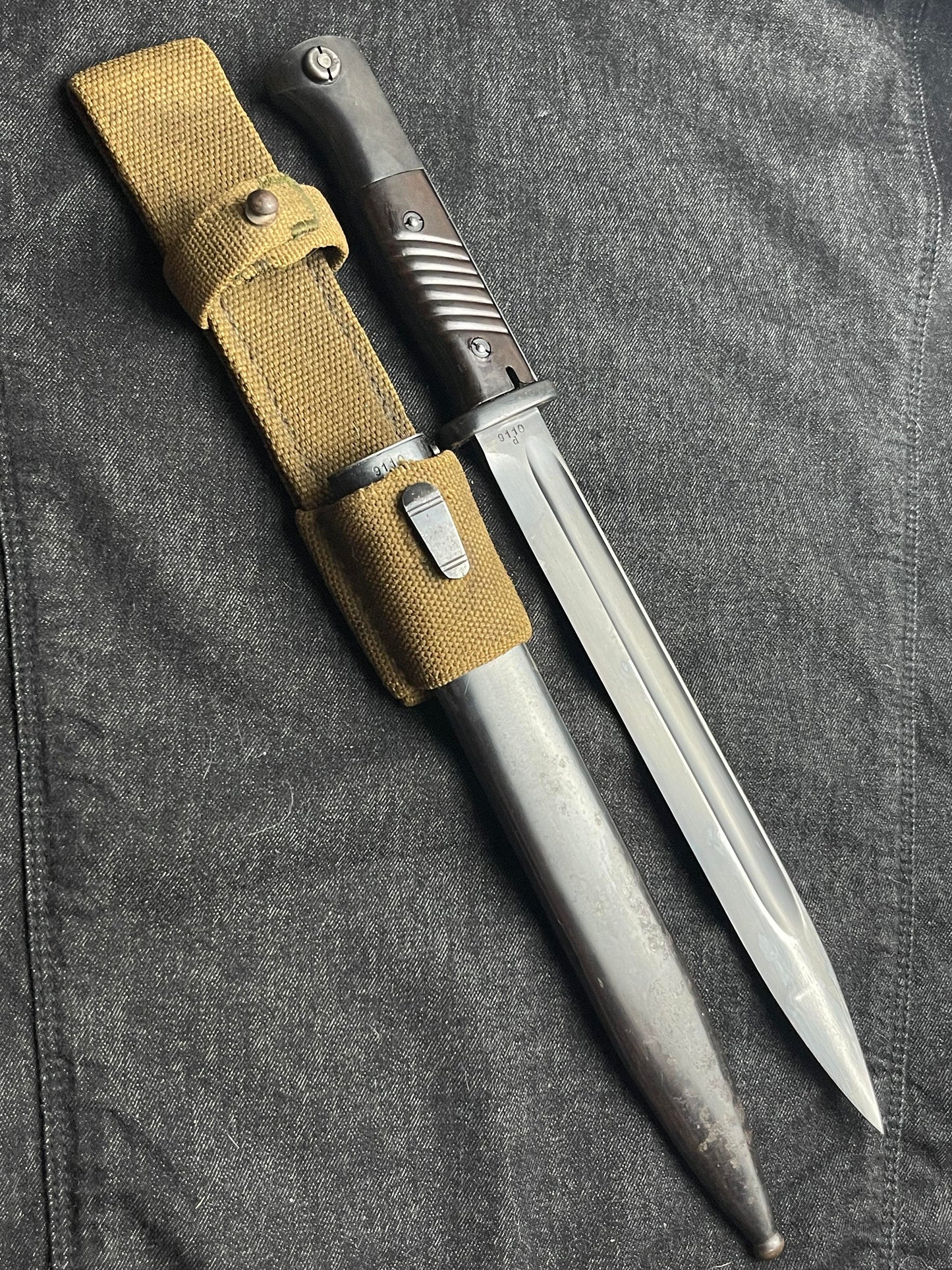 GERMAN WW2 WEHRMACHT ELITE-DIAMANT S84/98 3RD PATTERN MATCHING TROPICAL COMBAT BAYONET W/ DAK FROG MINT