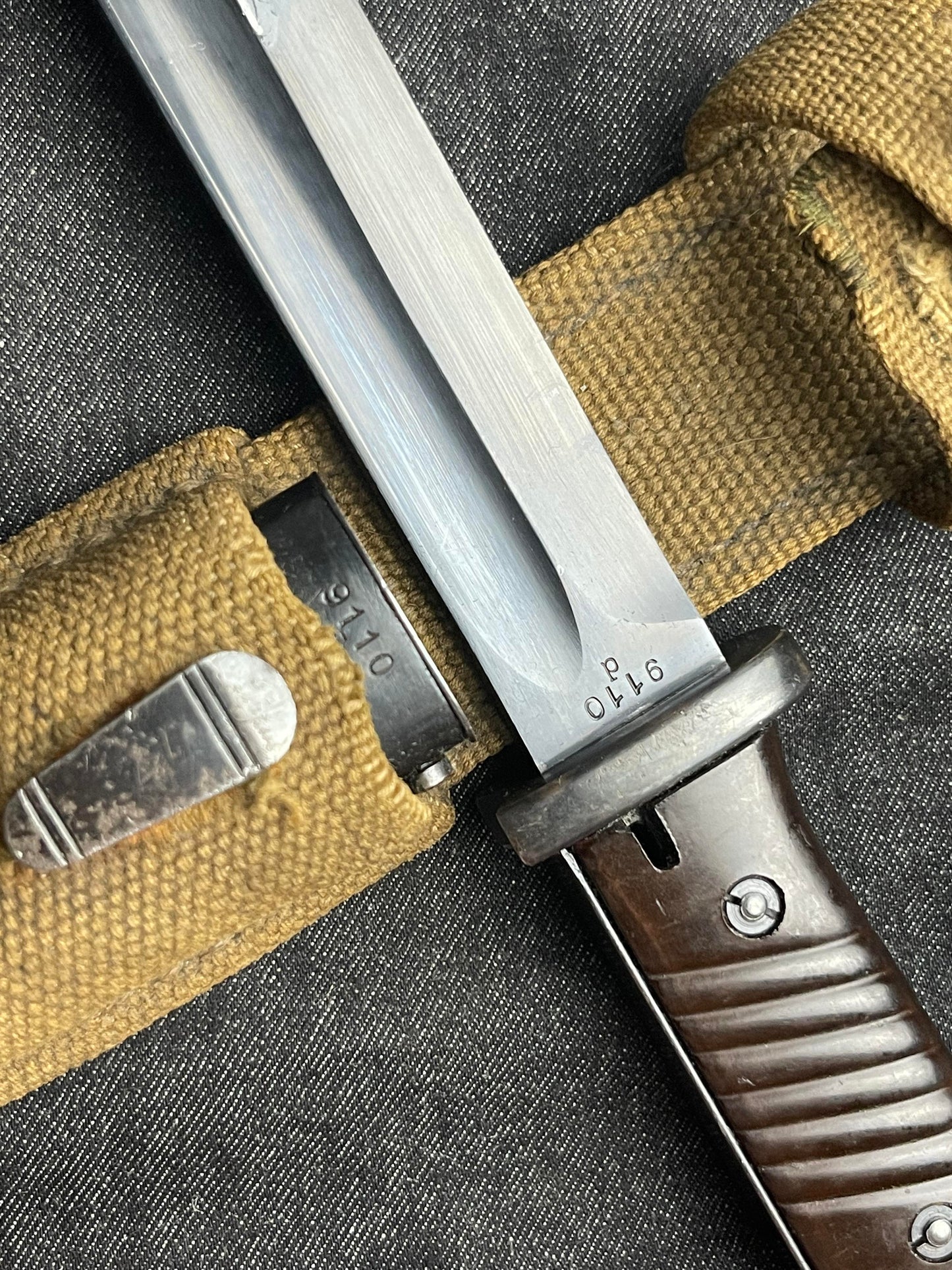 GERMAN WW2 WEHRMACHT ELITE-DIAMANT S84/98 3RD PATTERN MATCHING TROPICAL COMBAT BAYONET W/ DAK FROG MINT