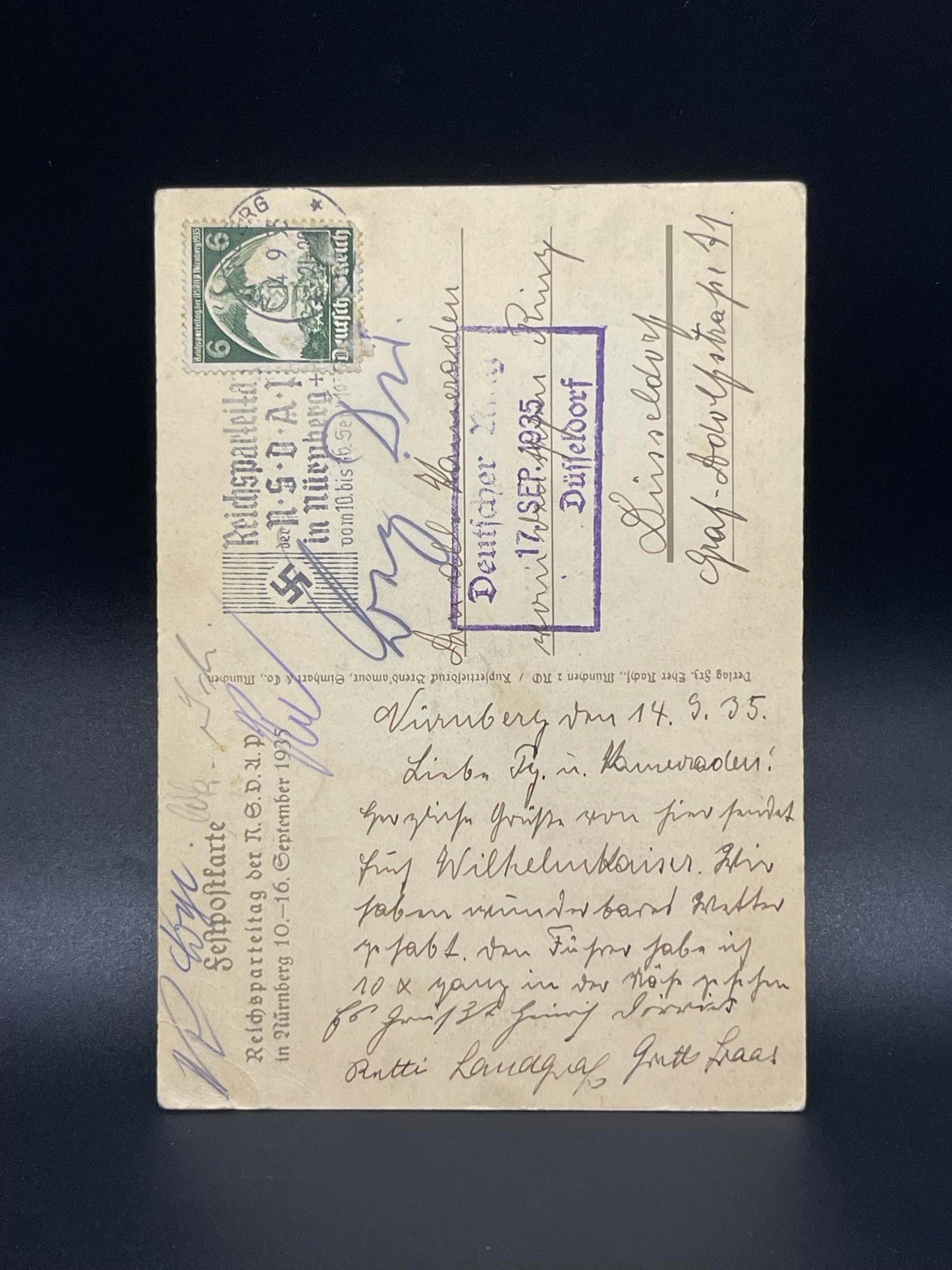 GERMAN WW2 REICHSPARTEITAG NURNBERG NSDAP RALLY 1935 POSTCARD