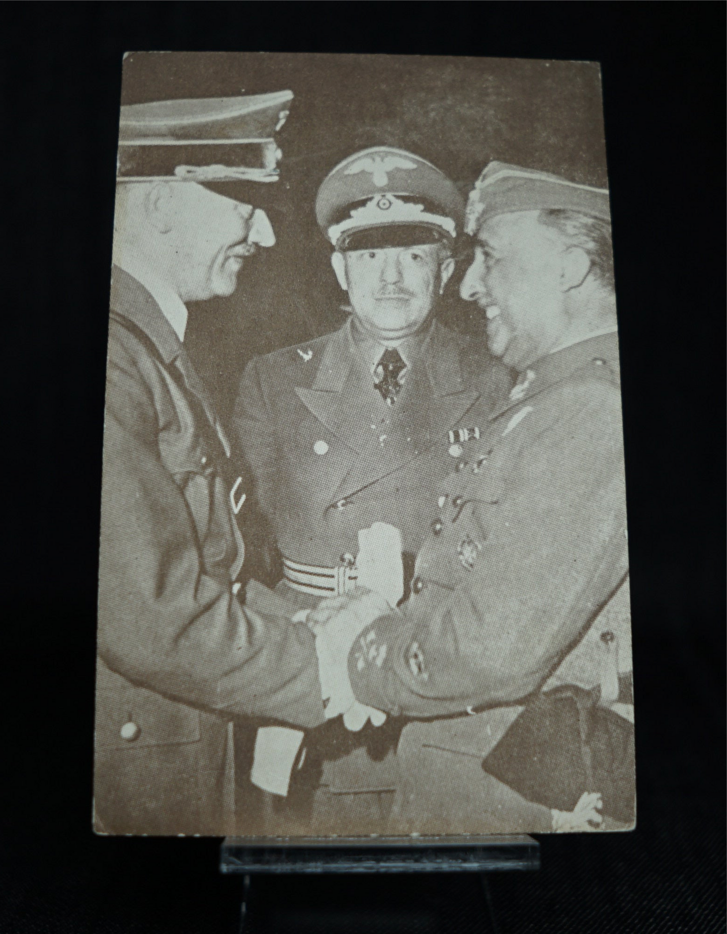 UNITED NATIONS CUBAN 1947 RARE PROPAGANDA POSTCARD PORTRAYING THE MEETING OF GENERAL FRANCISCO FRANCO WITH ADOLF HITLER IN HENDAYE