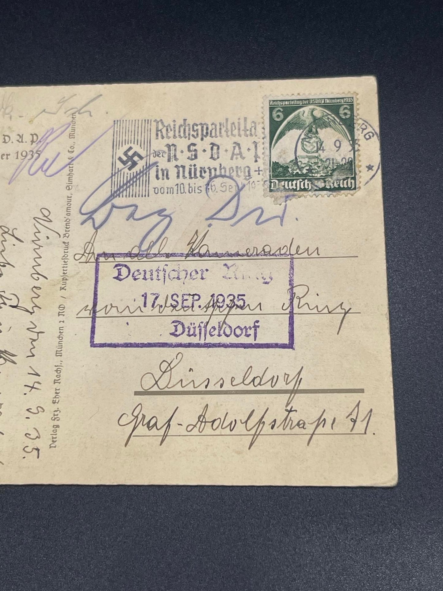 GERMAN WW2 REICHSPARTEITAG NURNBERG NSDAP RALLY 1935 POSTCARD