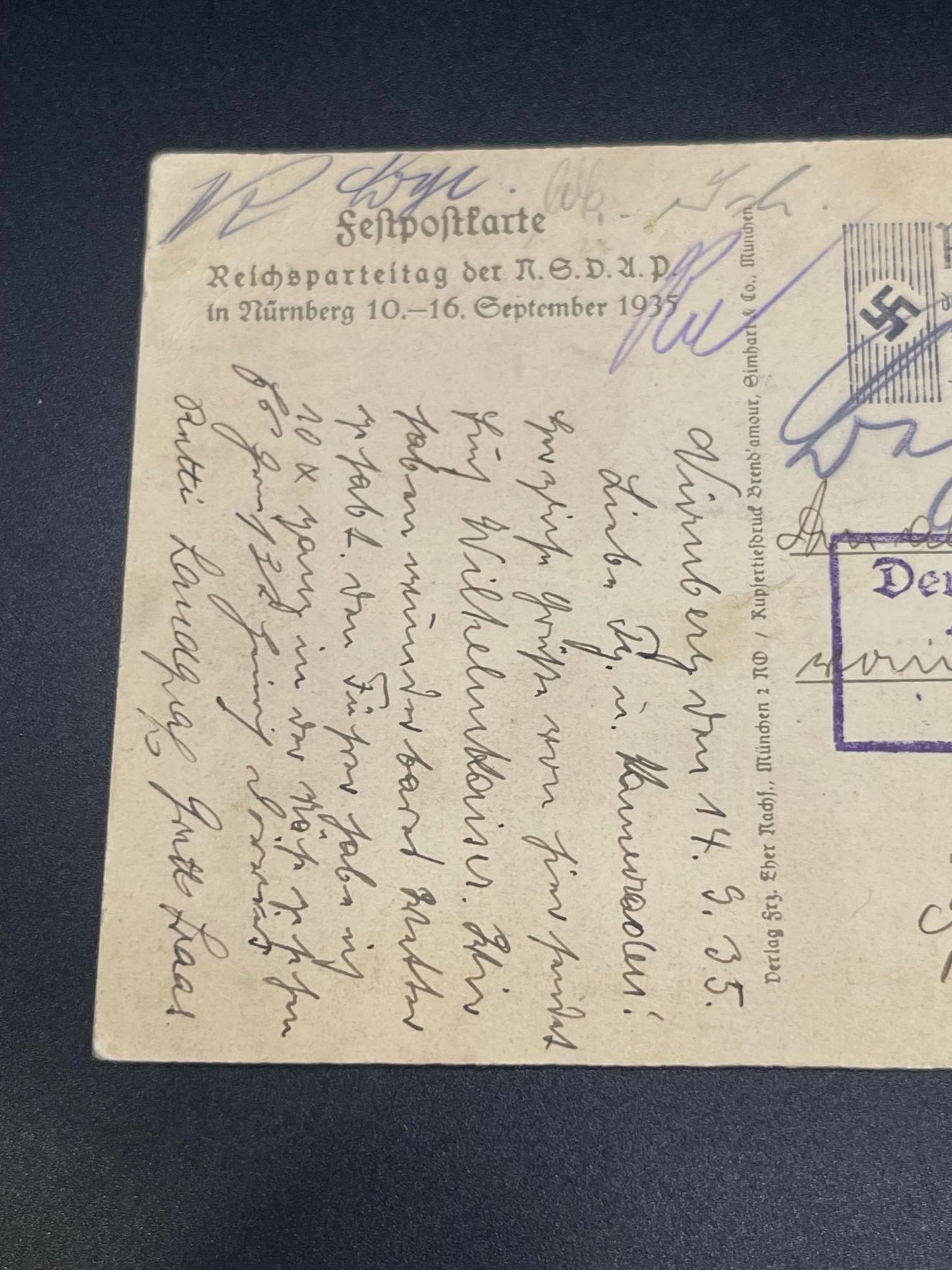 GERMAN WW2 REICHSPARTEITAG NURNBERG NSDAP RALLY 1935 POSTCARD