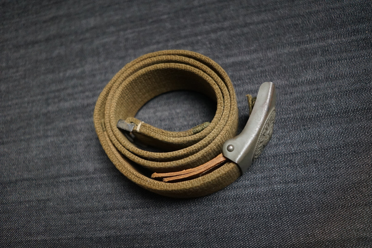 GERMAN WW2 1941 DEUTSCHE AFRIKA KORPS DAK TROPICAL BELT & BUCKLE C.W. MOTZ & CO., BRANDENBURG RARE