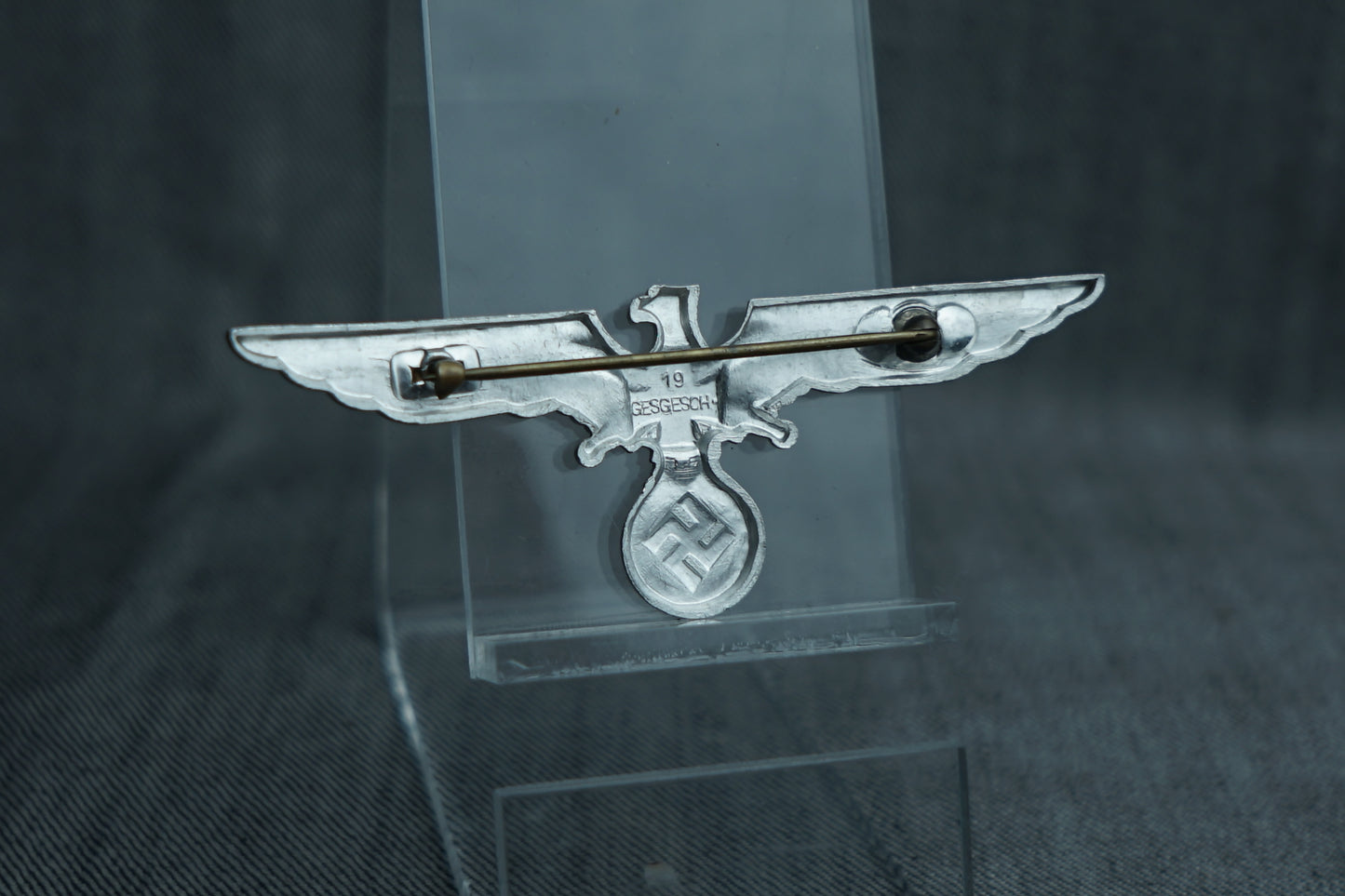 GERMAN WW2 NATIONALSOZIALISTISCHE REICHSKRIEGERBUND “NSRKB” BREAST EAGLE GES.GESCH. & “19”