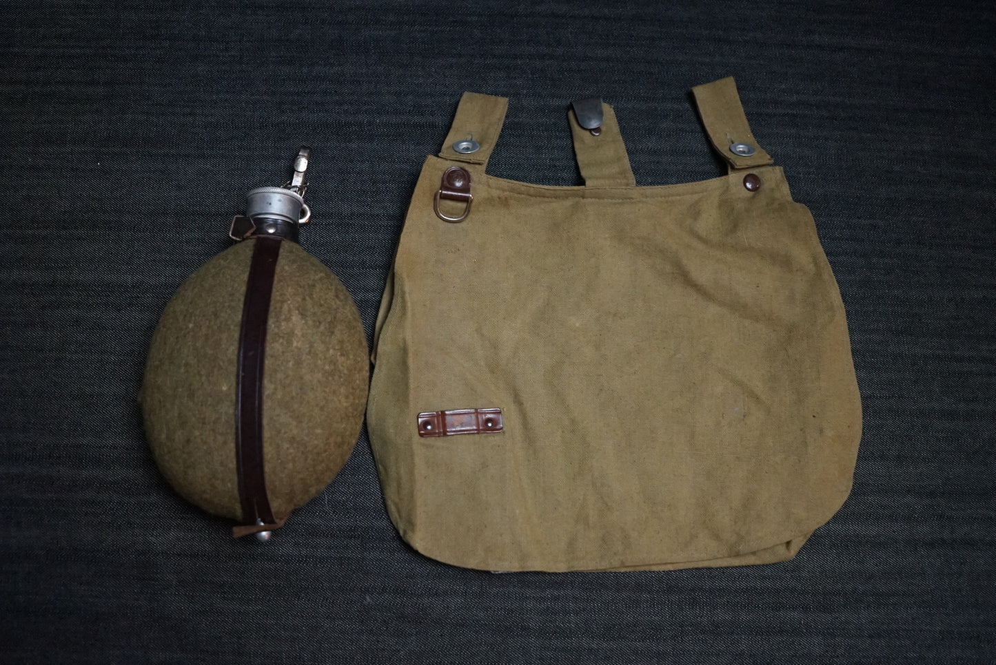 GERMAN WW2 EARLY HITLER JUGEND CANTEEN & BREAD BAG NSDAP HJ MARKED