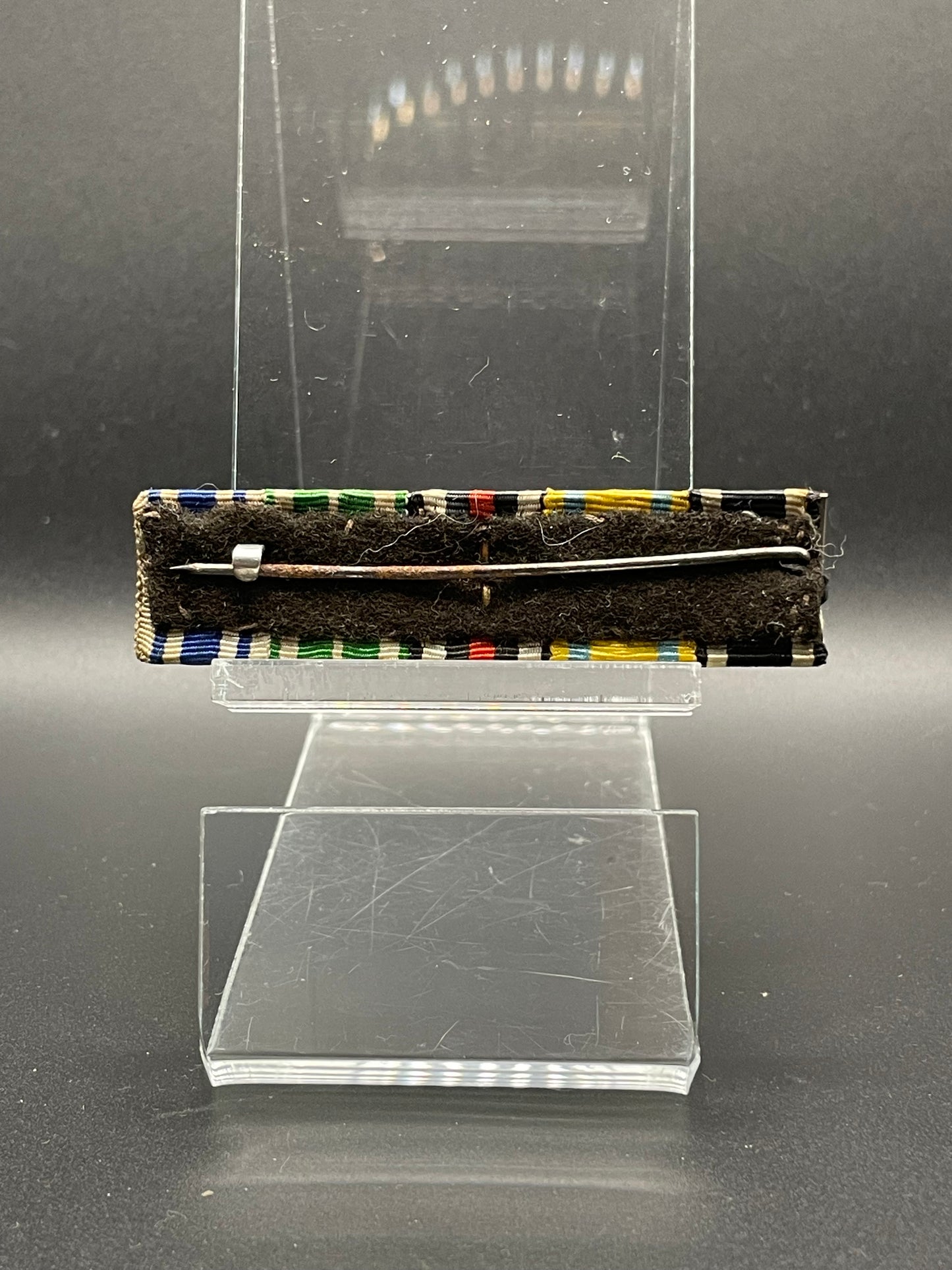 GERMAN WW1 5 PLACE RIBBON BAR EK2 1914-18, HINDENBURG CROSS W/ SWORDS, F. AUGUSTUS KINGDOM OF SAXONY, SERVICE AWARD OF ALL CLASSES KINGDOM OF SAXONY AND BALTIC CROSS FREIKORPS SERVICE FIGHT AGAINST BOLSHEVISM RARE