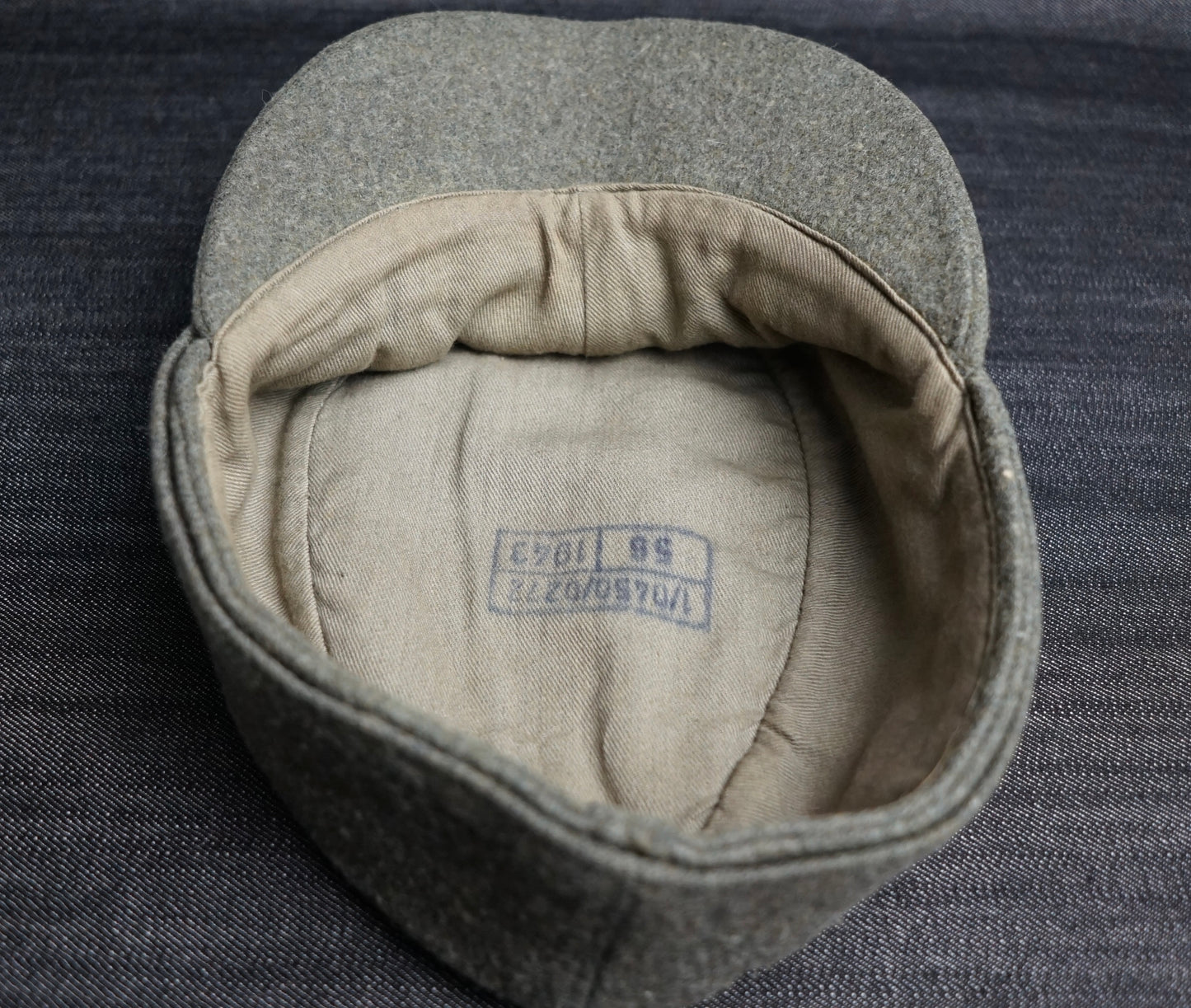 GERMAN WW2 1943 HEER EM/NCO M43 CAP RBNR MARKED SIZE 56