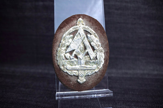 GERMAN 1937 SA GRUPPE NIEDERRHEIN SPORTS SLEEVE BADGE MOUNTED ON BROWN WOOL