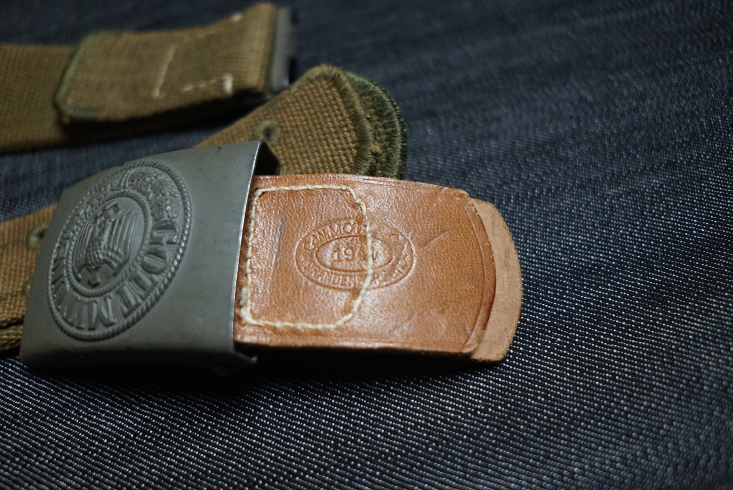GERMAN WW2 1941 DEUTSCHE AFRIKA KORPS DAK TROPICAL BELT & BUCKLE C.W. MOTZ & CO., BRANDENBURG RARE