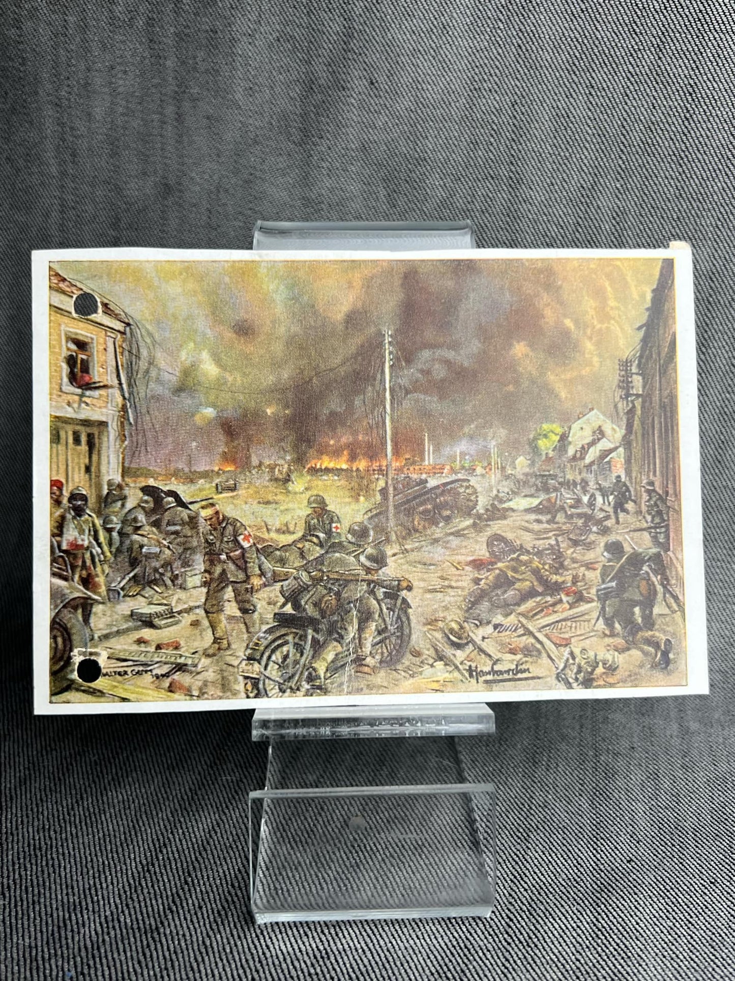 GERMAN WW2 467TH INFANTRY REGIMENT IN FRANCE BATTLE POSTCARD