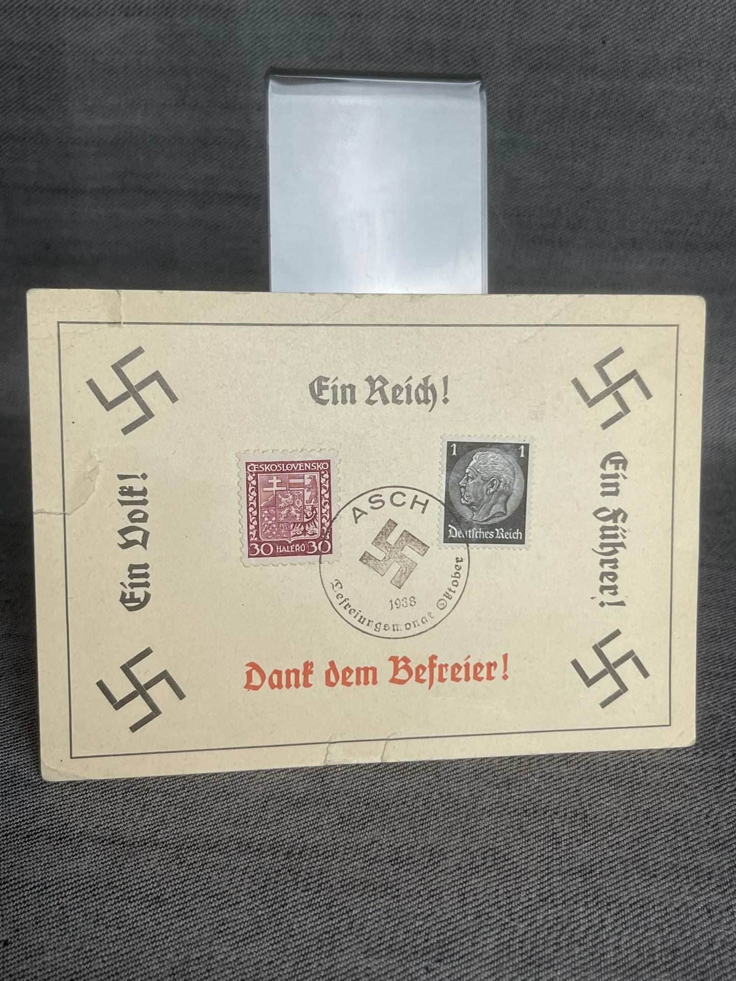 GERMAN WW2 1938 „EIN VOLK EIN REICH EIN FUHRER” POSTCARD