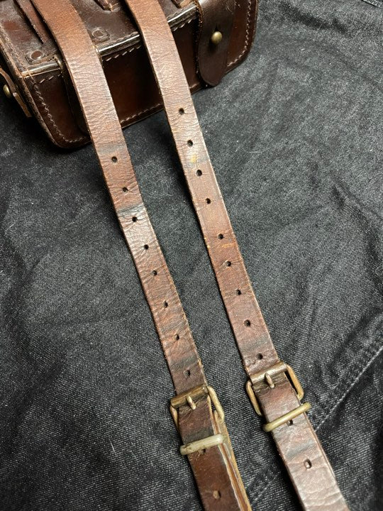 GERMAN WW2 HITLER JUGEND MEDICAL POUCH W/ SUSPENDERS