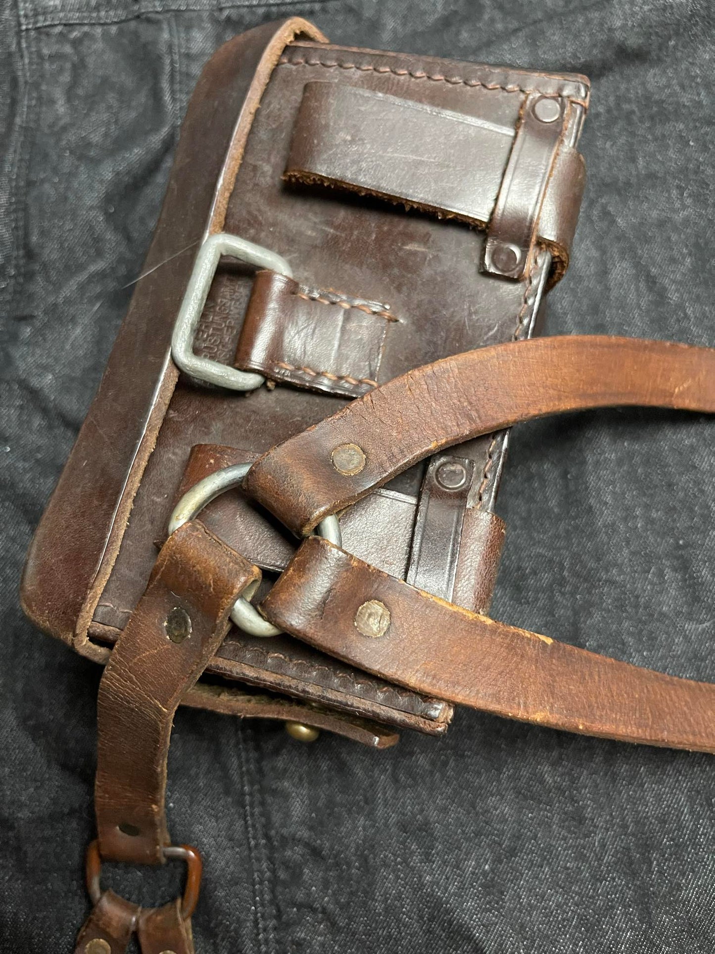 GERMAN WW2 HITLER JUGEND MEDICAL POUCH W/ SUSPENDERS