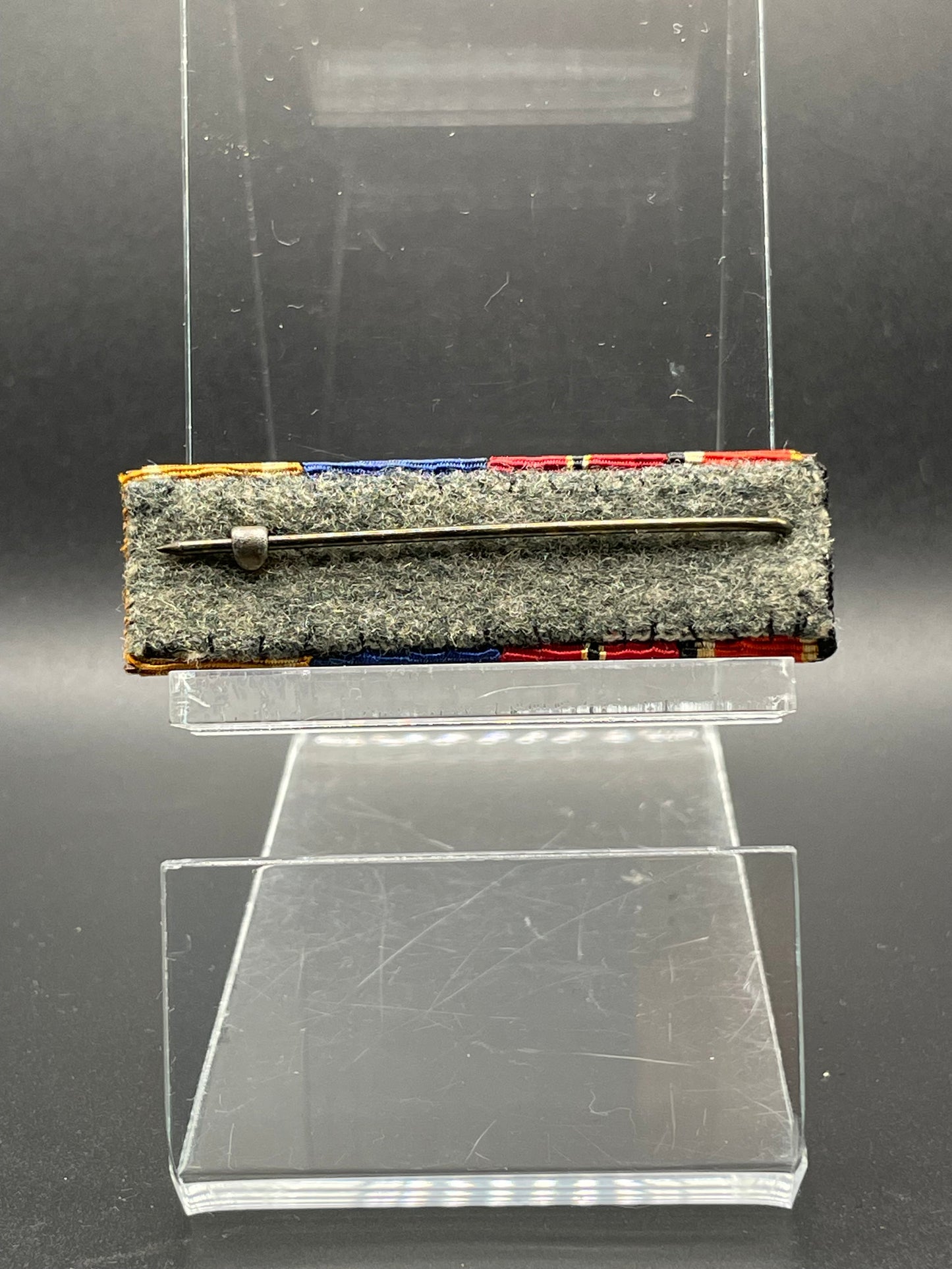 GERMAN WW2 4 PLACE RIBBON BAR WITH EKII 1939, OST FROMT MEDAILLE, HEER 4 YEAR SERVICE, WEST WALL “ATLANTIC WALL” AWARDS