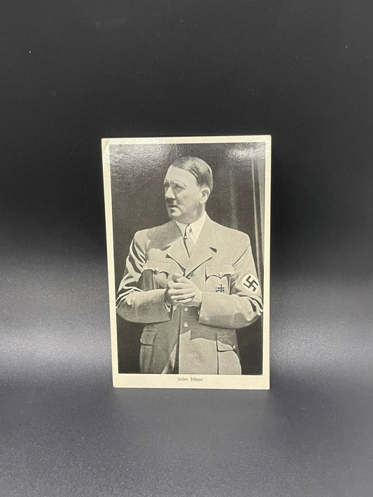GERMAN WW2 "UNSER FUHRER" ADOLF HITLER MAY 6TH 1937 BERLIN STAMPED POSTCARD