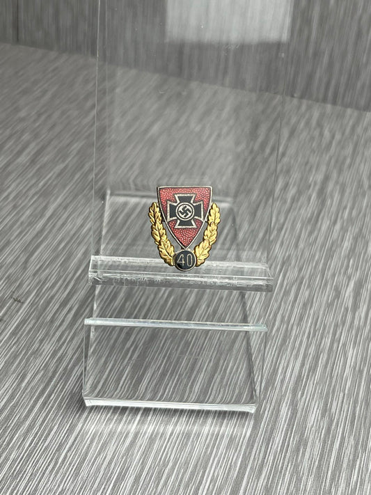 GERMAN WW2 NS-RKB 40 YEAR MEMBER'S LAPEL PIN