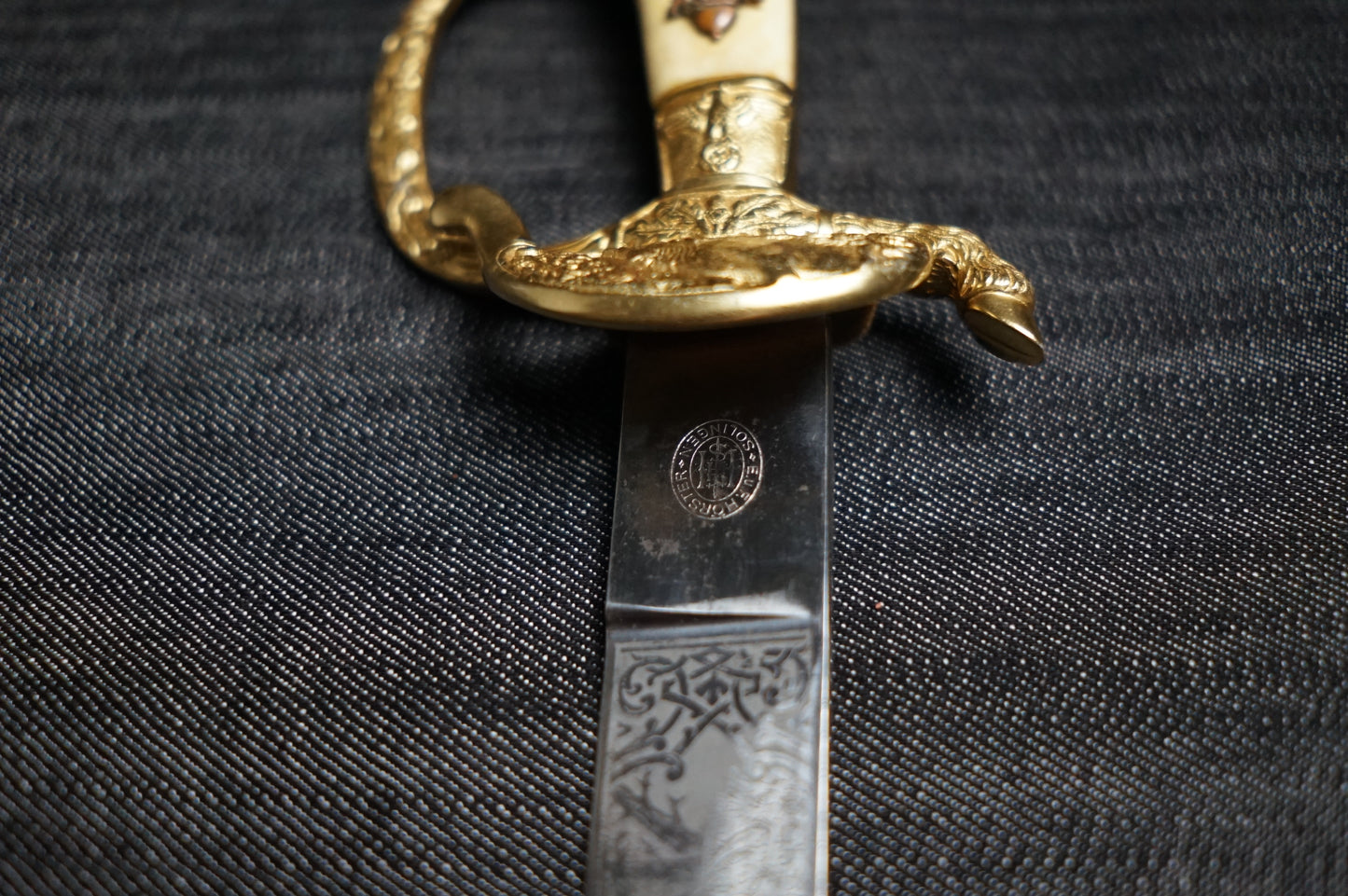 GERMAN WW2 SENIOR HUNTING ASSOCIATION TRIPLE ETCHED CUTLASS BY HORSTER