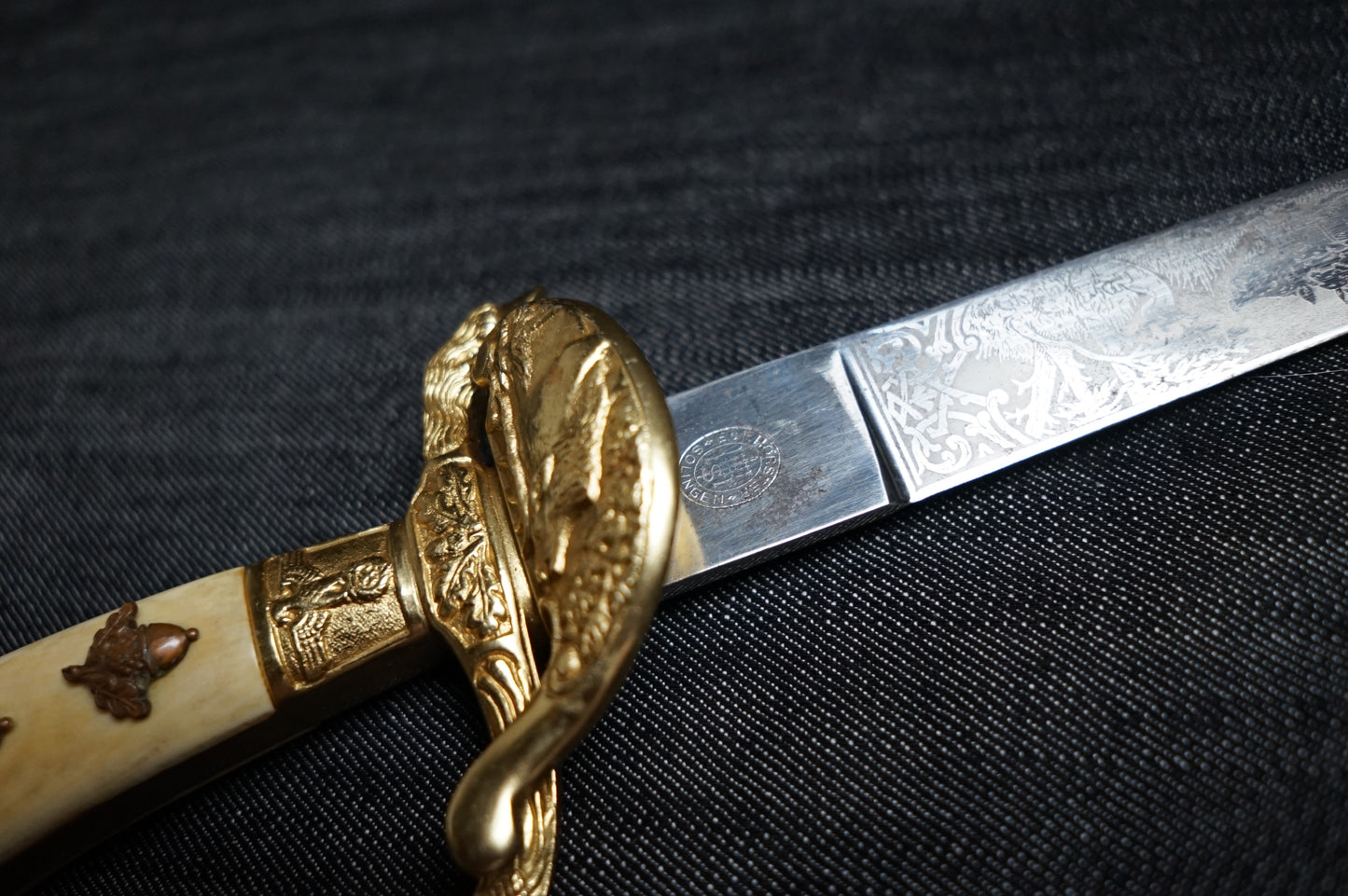 GERMAN WW2 SENIOR HUNTING ASSOCIATION TRIPLE ETCHED CUTLASS BY HORSTER