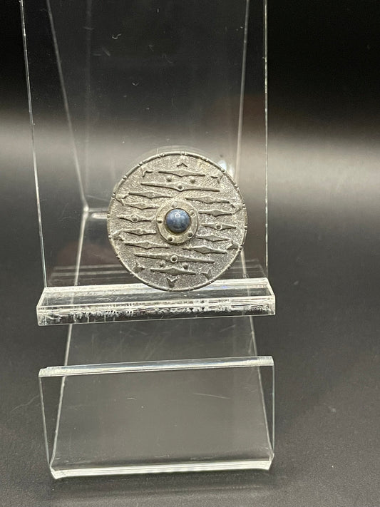 GERMAN WW2 WINTERHILFSWERK “WHW” GERMANIC SHIELD PIN/BADGE MARKED ALTSCHWEDISCH 7 JAHRH.H1