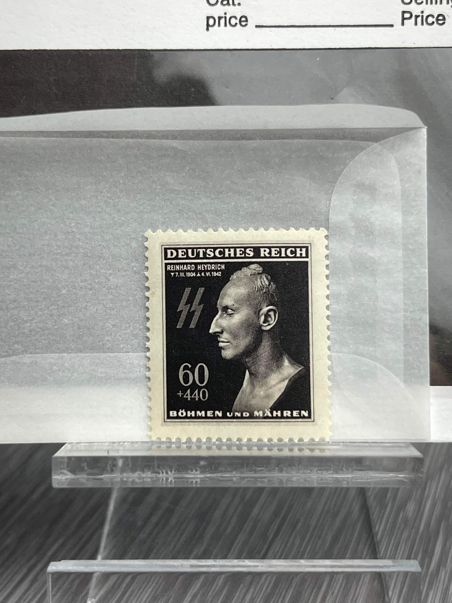 GERMAN WW2 WAFFEN-SS REINHARD HEIDRICH 1 YEAR DEATH ANNIVERSARY STAMP MINT