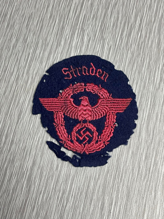GERMAN WW2 FEUERSCHUTZPOLIZEI SLEEVE PATCH "STRADEN"