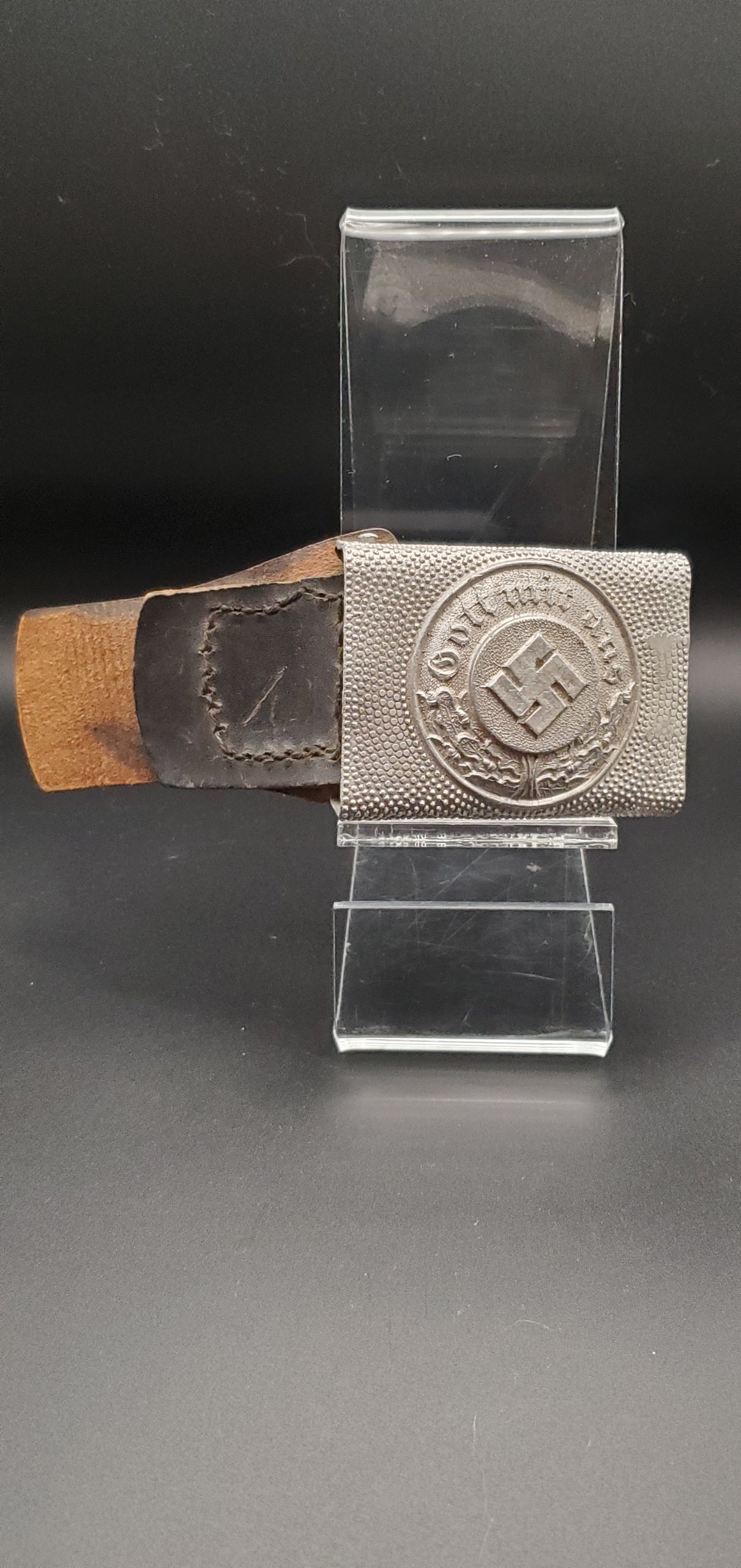 GERMAN WW2 POLICE TABBED BELT BUCKLE INJECTION MOLDED