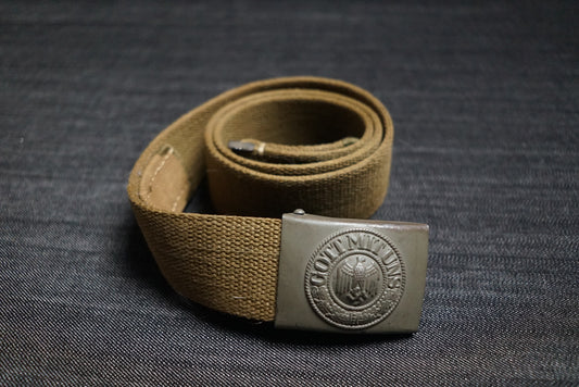 GERMAN WW2 1941 DEUTSCHE AFRIKA KORPS DAK TROPICAL BELT & BUCKLE C.W. MOTZ & CO., BRANDENBURG RARE