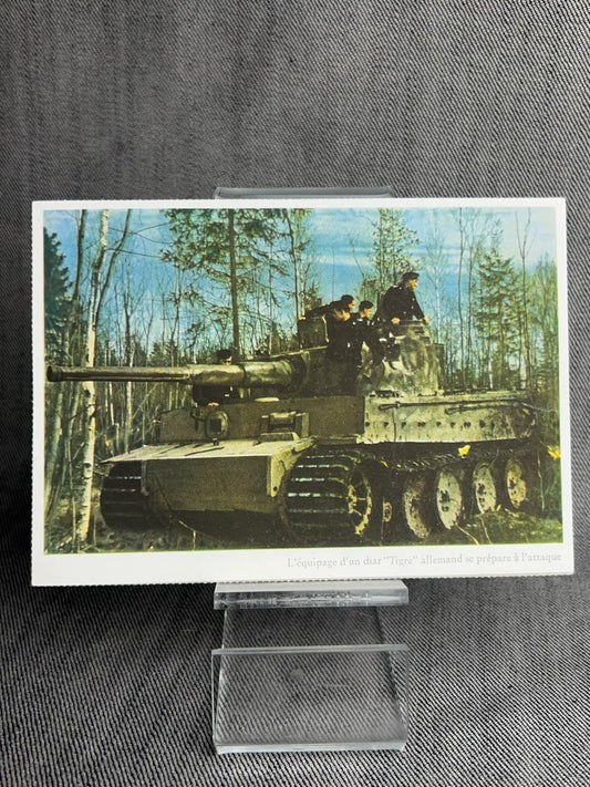 GERMAN WW2 TIGER TANK W/ PANZER CREW POSTCARD
