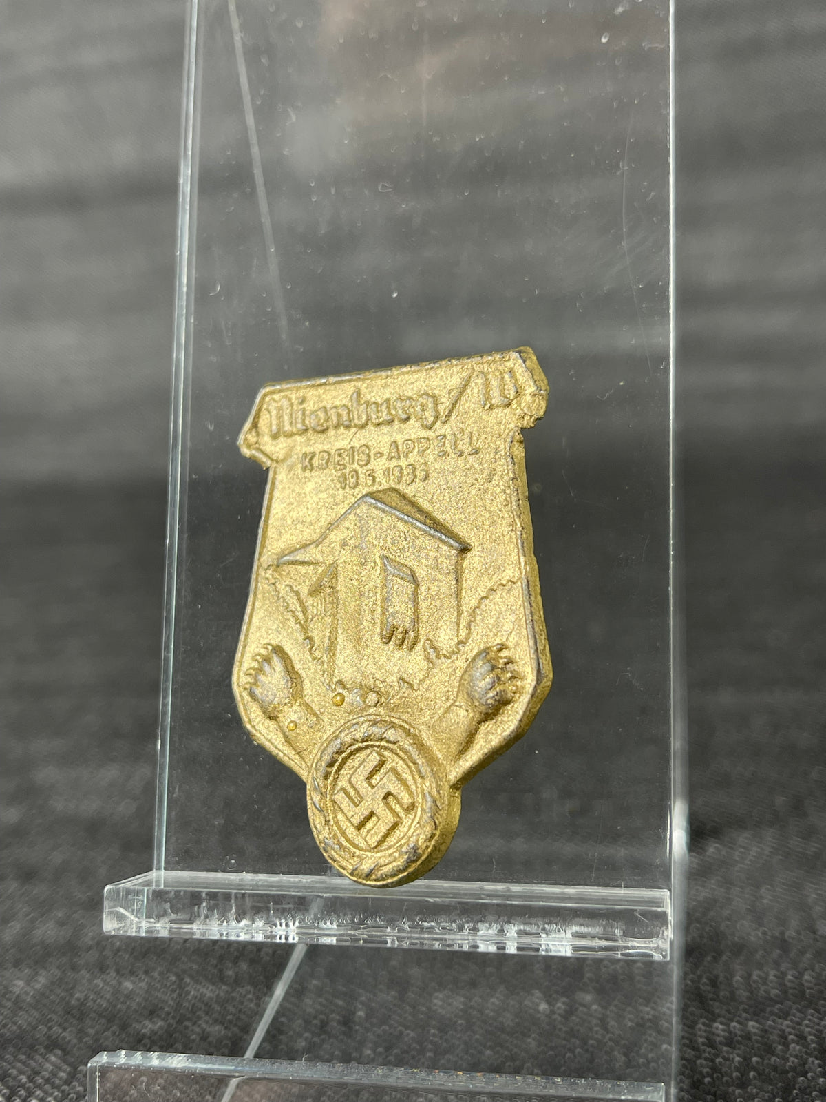 RARE GERMAN WW2 COMMEMORATIVE TINNIE NIENBURG / W. KREIS APPELL 19.3.1933