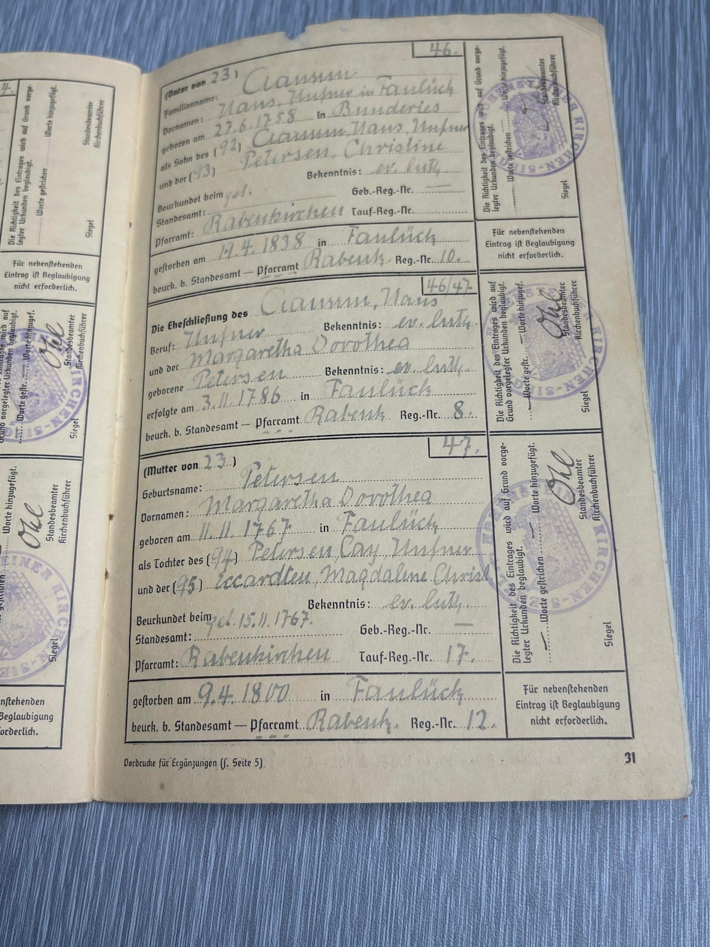 GERMAN WW2 AHNENPAS BLOODLINE PASSPORT EAST PRUSSIA