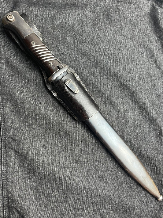 GERMAN WW2 WEHRMACHT ELITE-DIAMANT S84/98 3RD PATTERN MATCHING COMBAT BAYONET W/ 1936 GRAF FROG MINT