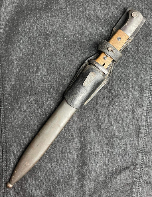 GERMAN WW2 1943 S84/98 III PATTERN K98 RIFLE COMBAT BAYONET W/ FROG FULLY MATCHED
