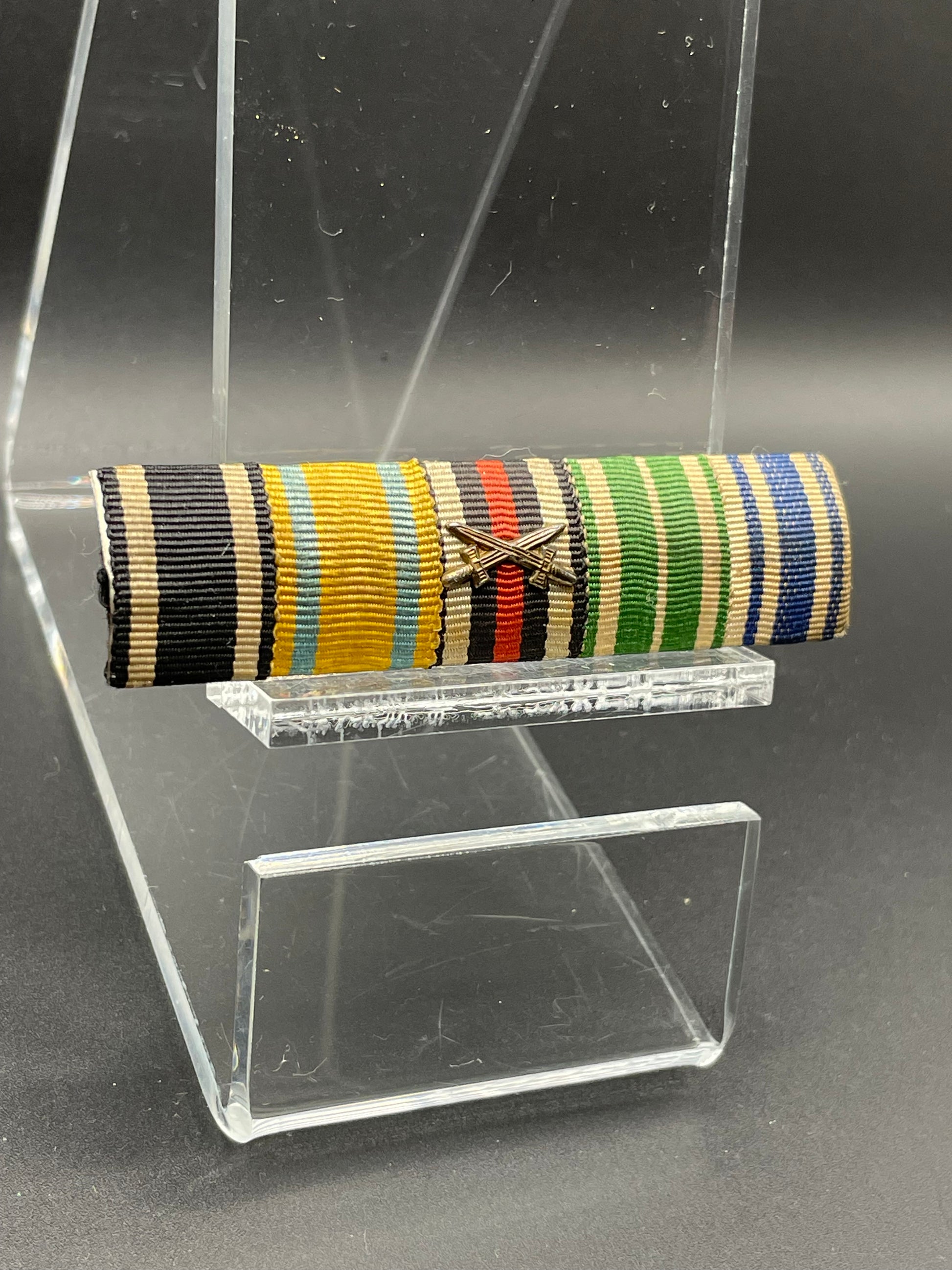 GERMAN WW1 5 PLACE RIBBON BAR EK2 1914-18, HINDENBURG CROSS W/ SWORDS ...