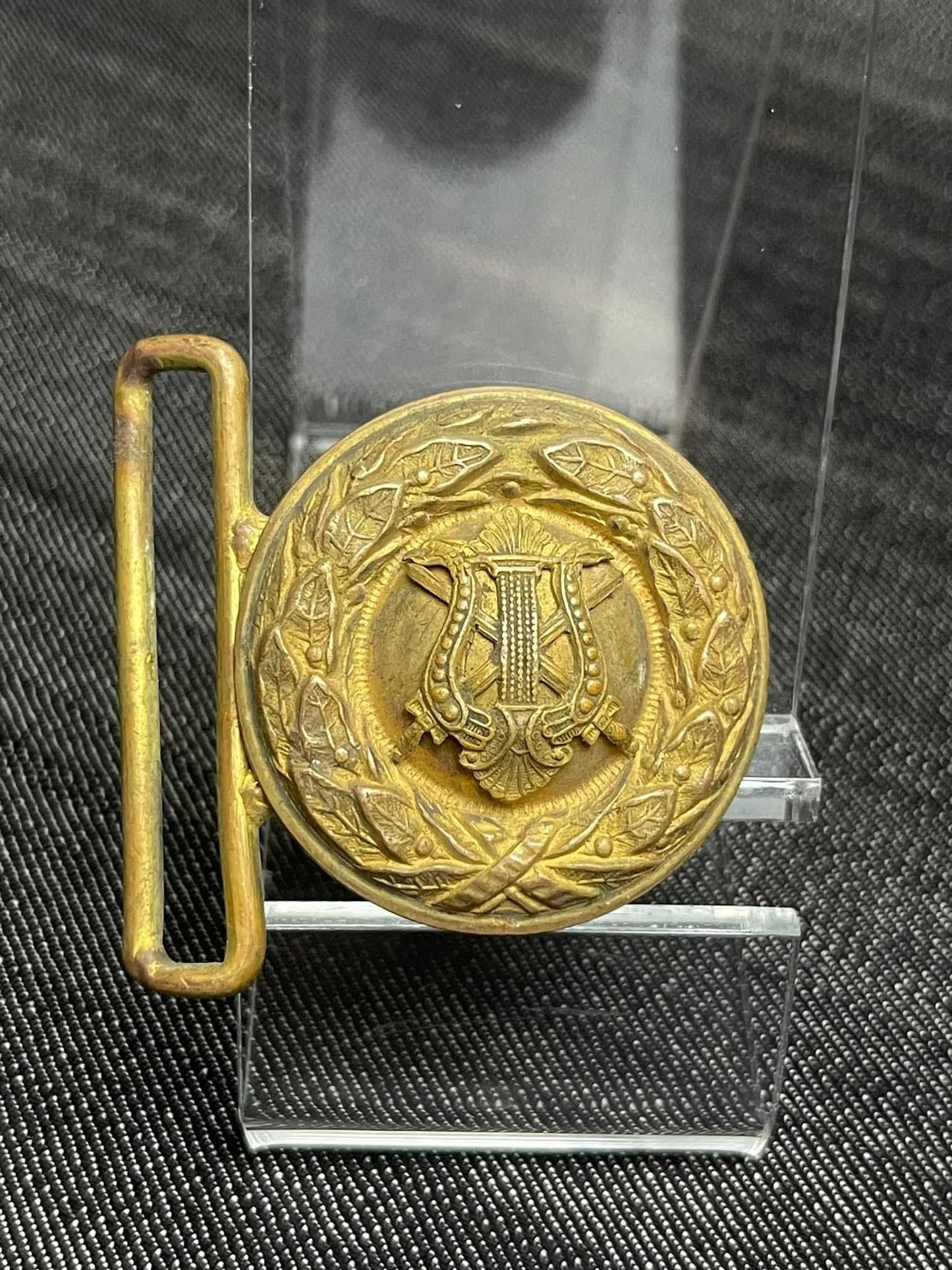 IMPERIAL GERMAN WW1 HIGH RANKING OFFICER MUSICIAN GOLD BELT BUCKLE - VETERAN BRINGBACK