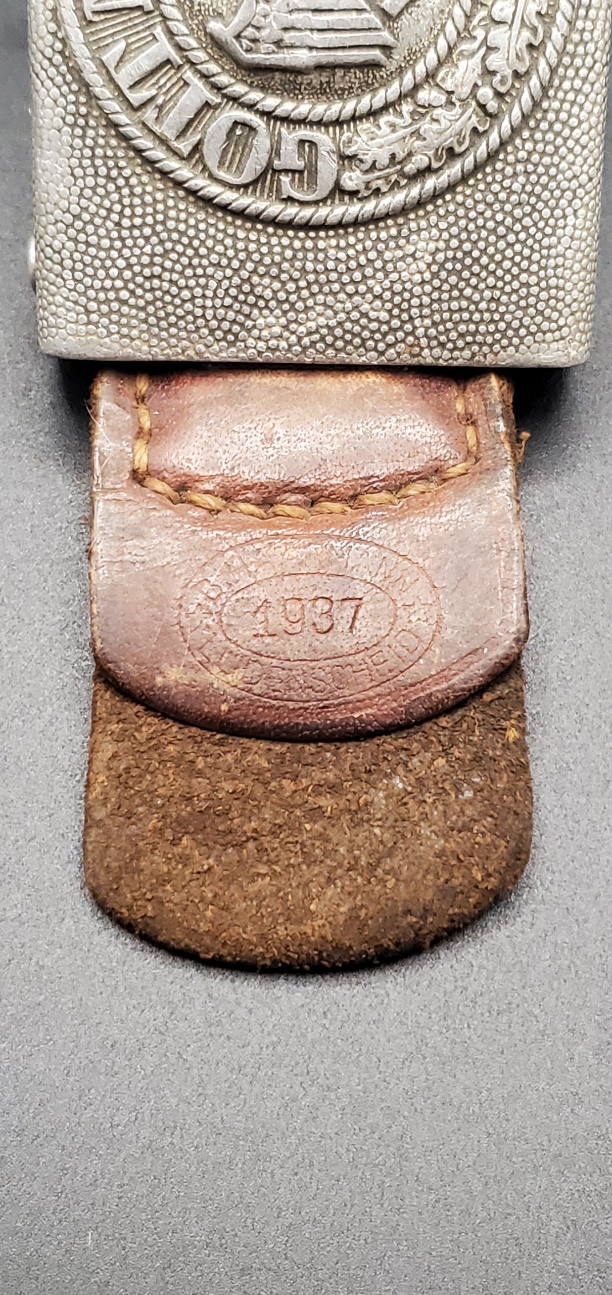 GERMAN PRE WW2 1937 HEER TABBED BELT BUCKLE IN ALUMINUM BY B. HAARMANN, LÜDENSCHEID