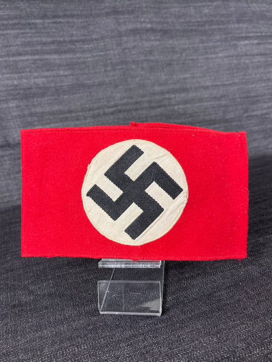 GERMAN WW2 EARLY NSDAP WOOL MULTI PIECE ARMBAND W/ RZM TAG