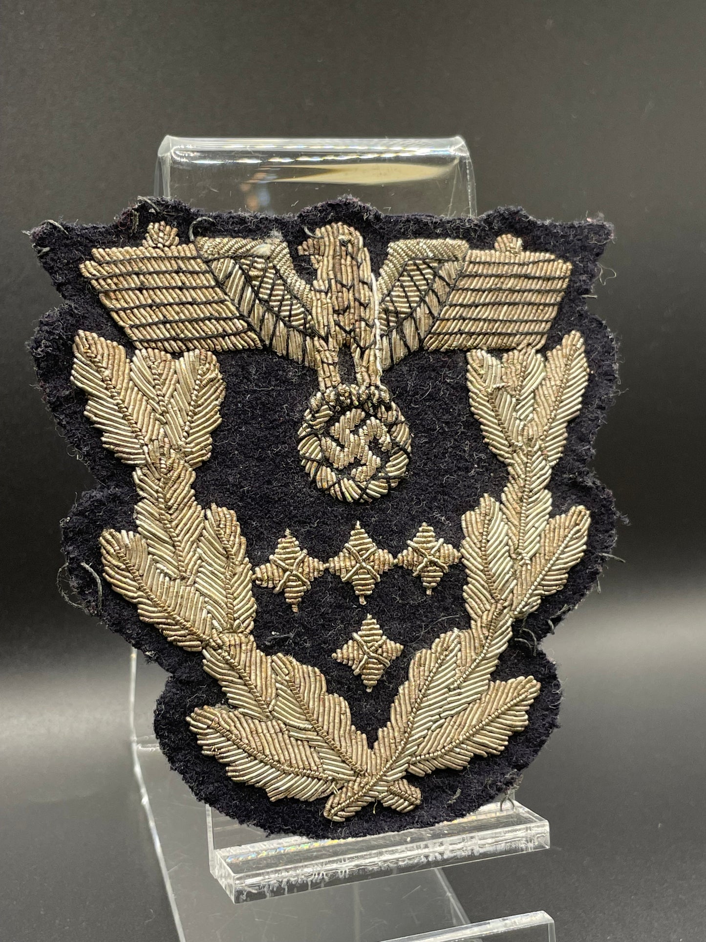 GERMAN WW2 GOVERNMENT OFFICIAL MINISTER SLEEVE SHIELD IN BULLION EXTREMELY RARE