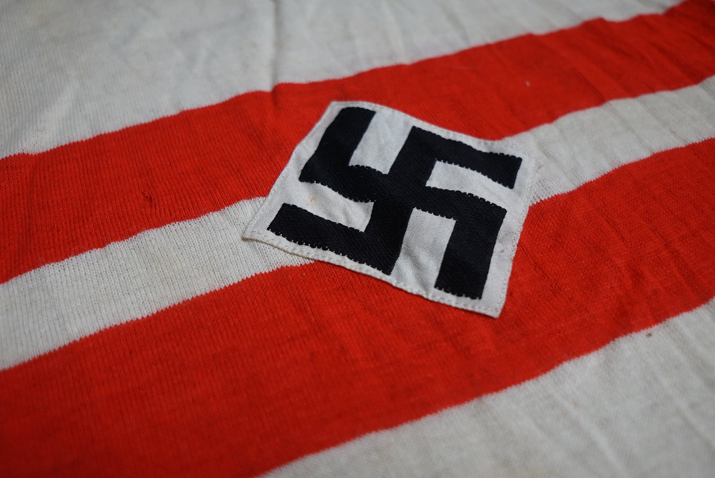GERMAN WW2 HITLER JUGEND HJ SPORTS SHIRT W/ RZM TAG & MULTI-PIECE DIAMOND