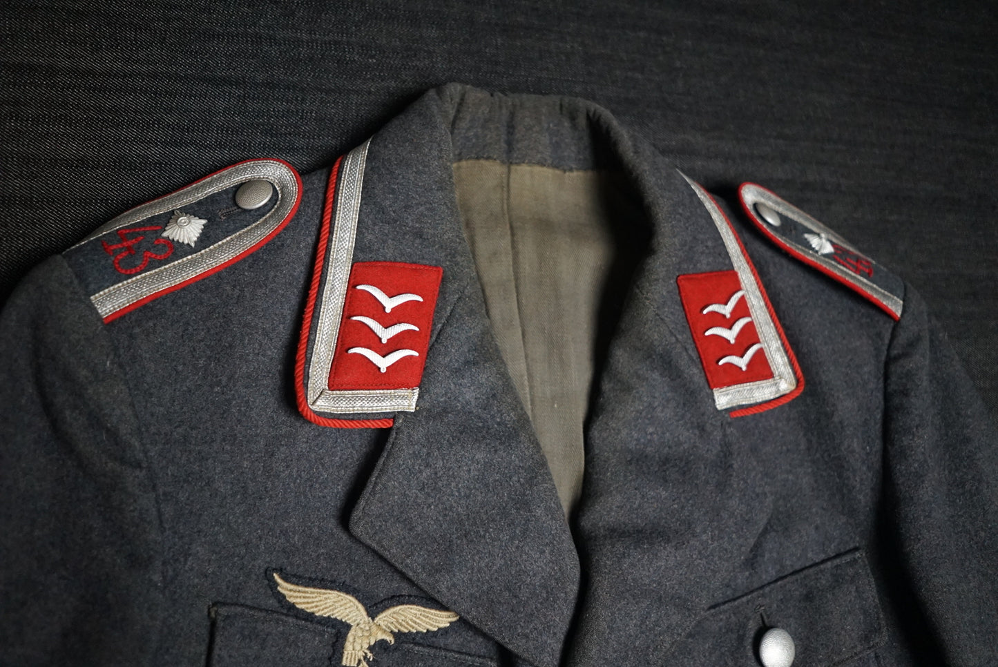 GERMAN PRE WW2 1937 LUFTWAFFE 43RD FLAK REGIMENT FELDWEBEL NAMED TUNIC STUNNING!