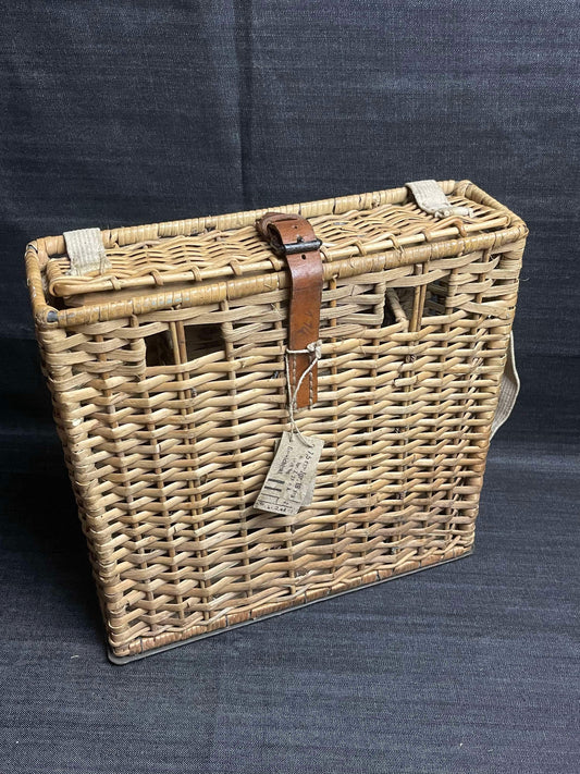 GERMAN WW2 1940 7.5CM ARTILLERY CHEMICAL AMMO WICKER CONTAINER